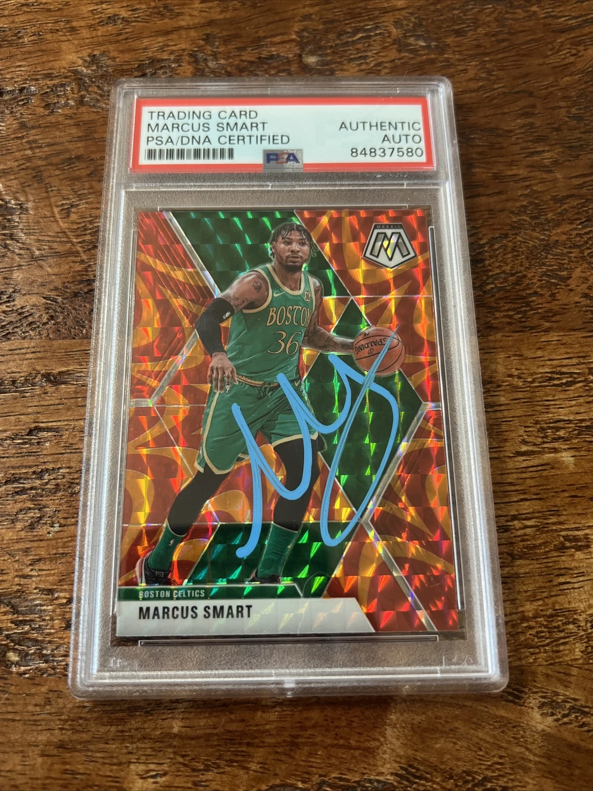 Marcus Smart IP Signed Mosaic Card Psa Dna Coa Slab Autographed Celtics