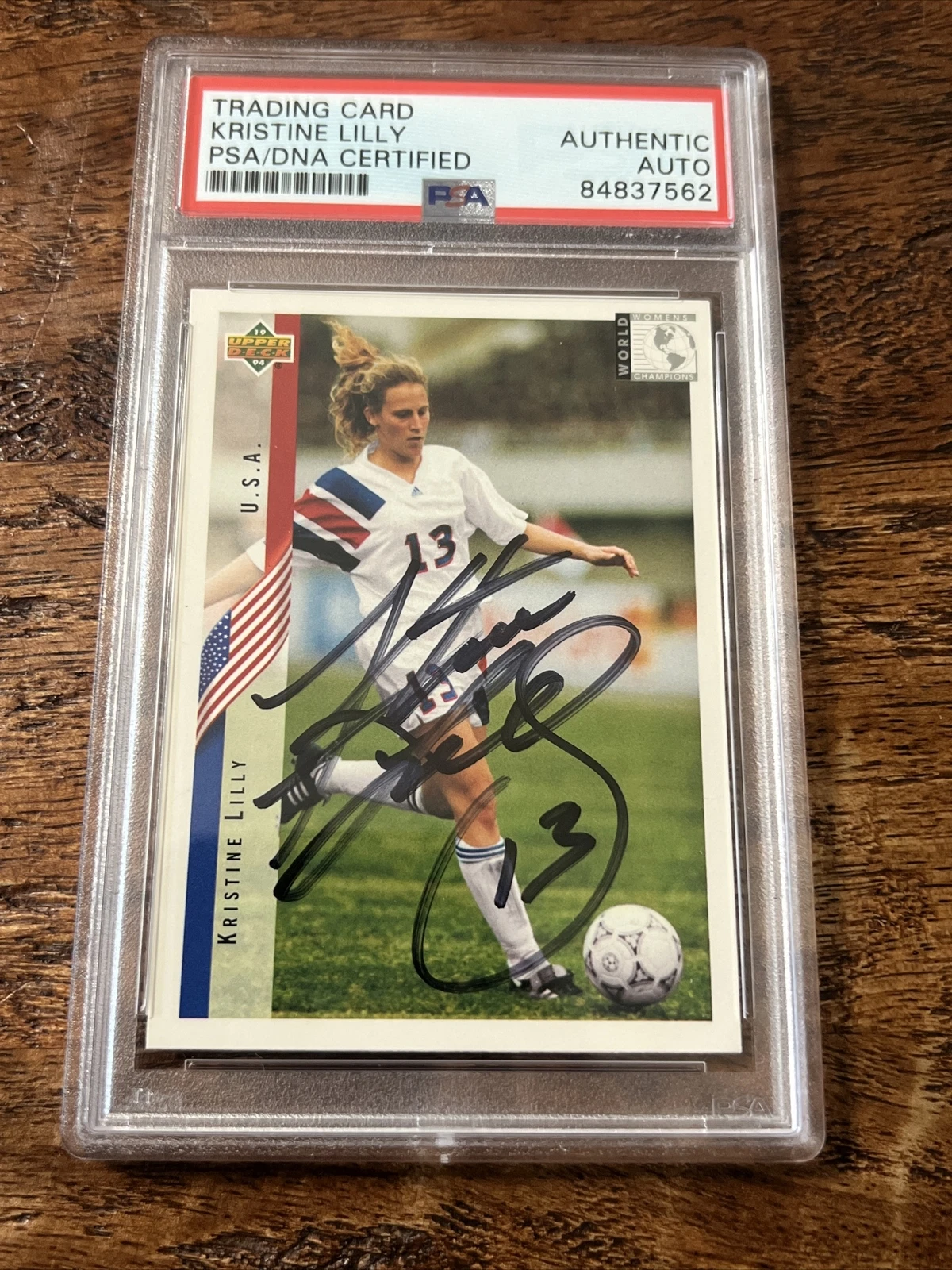 Kristine Lilly IP Signed UD Rookie Card Psa Dna Coa Slab Autographed USA Soccer
