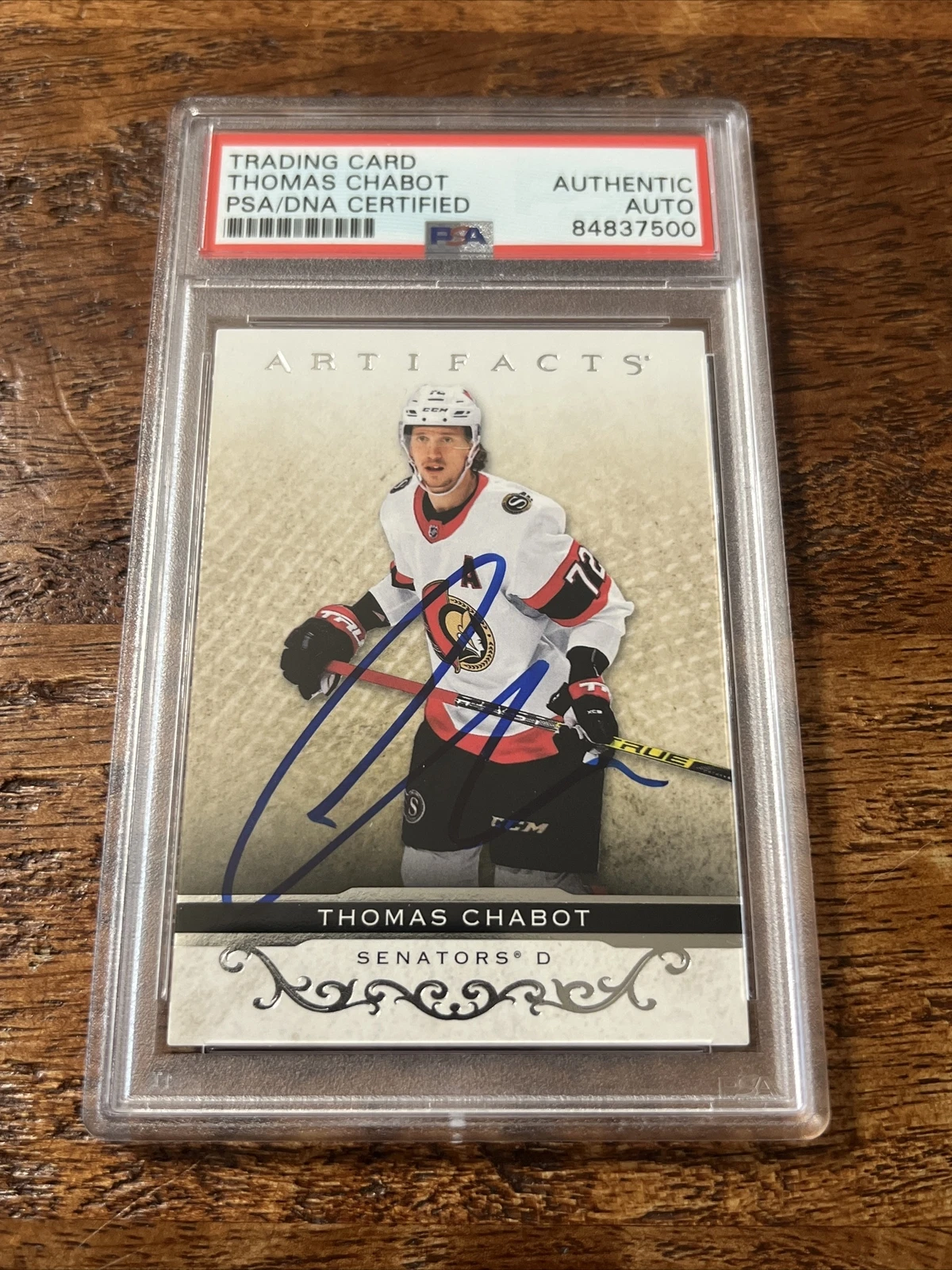 Thomas Chabot IP Signed UD Artifacts Card Psa Dna Coa Slab Senators Autographed
