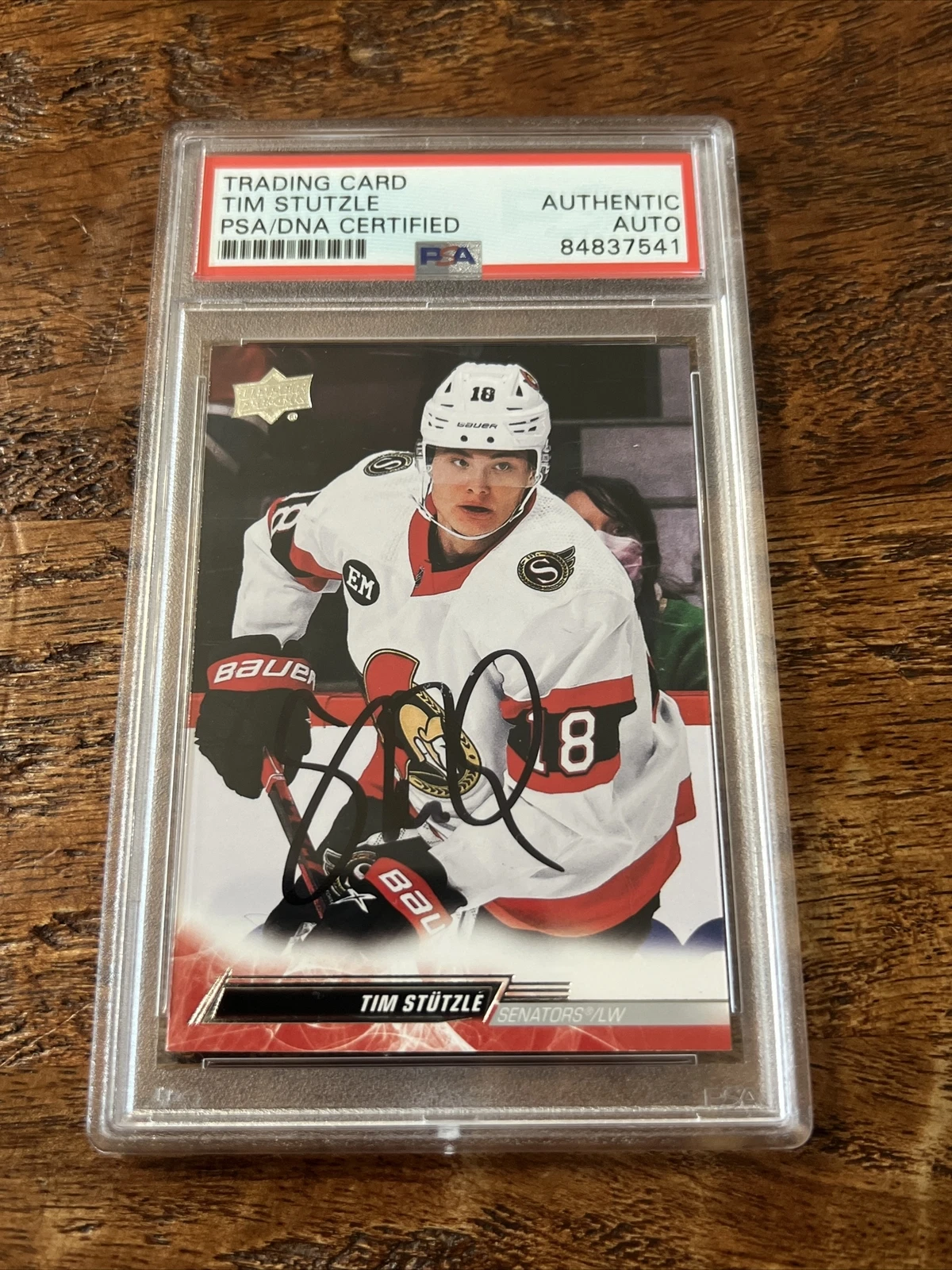 Tim Stutzle IP Signed Upper Deck Card Psa Dna Coa Slab Senators Autographed