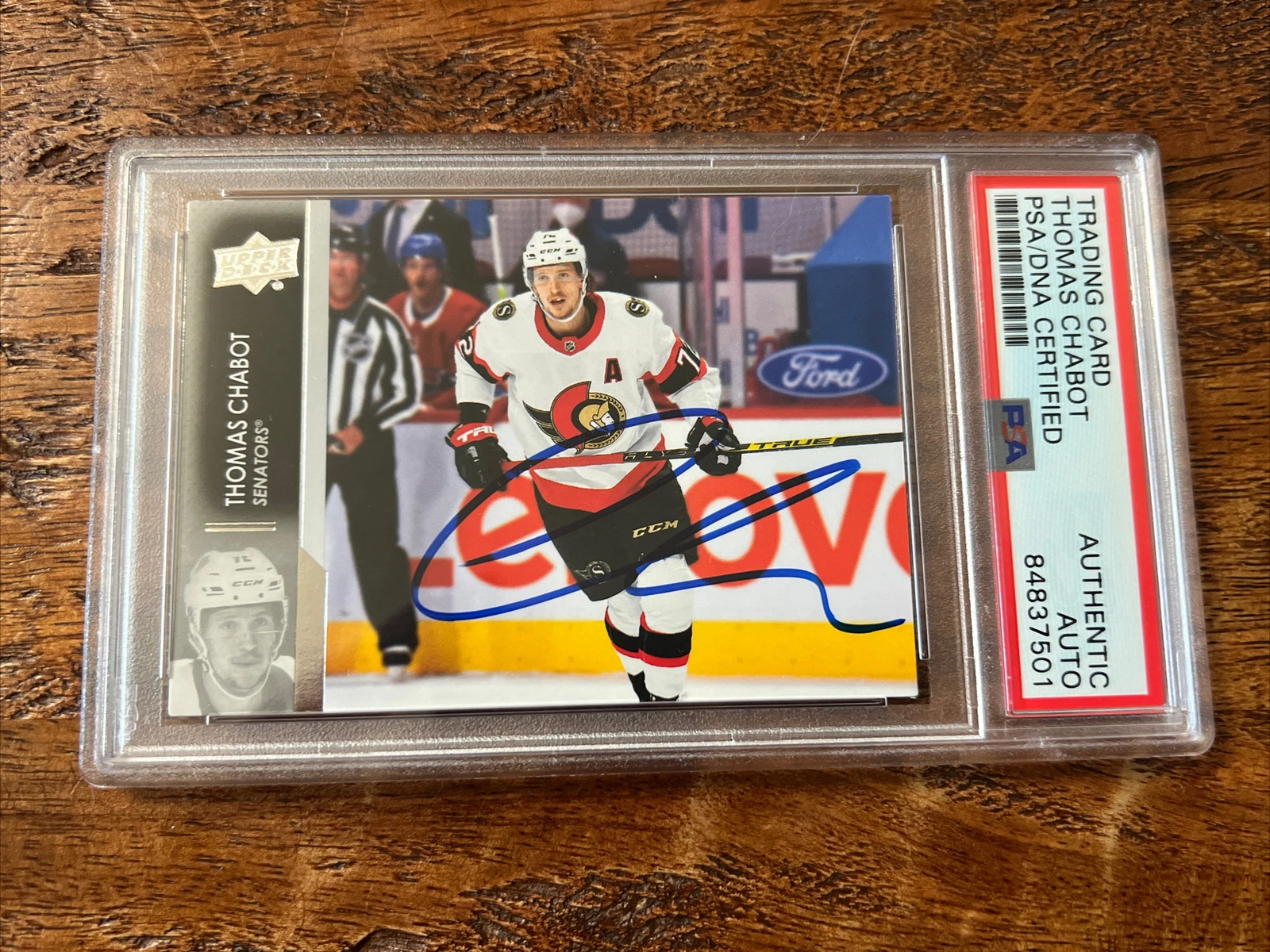 Thomas Chabot IP Signed Upper Deck Card Psa Dna Coa Slab Senators Autographed