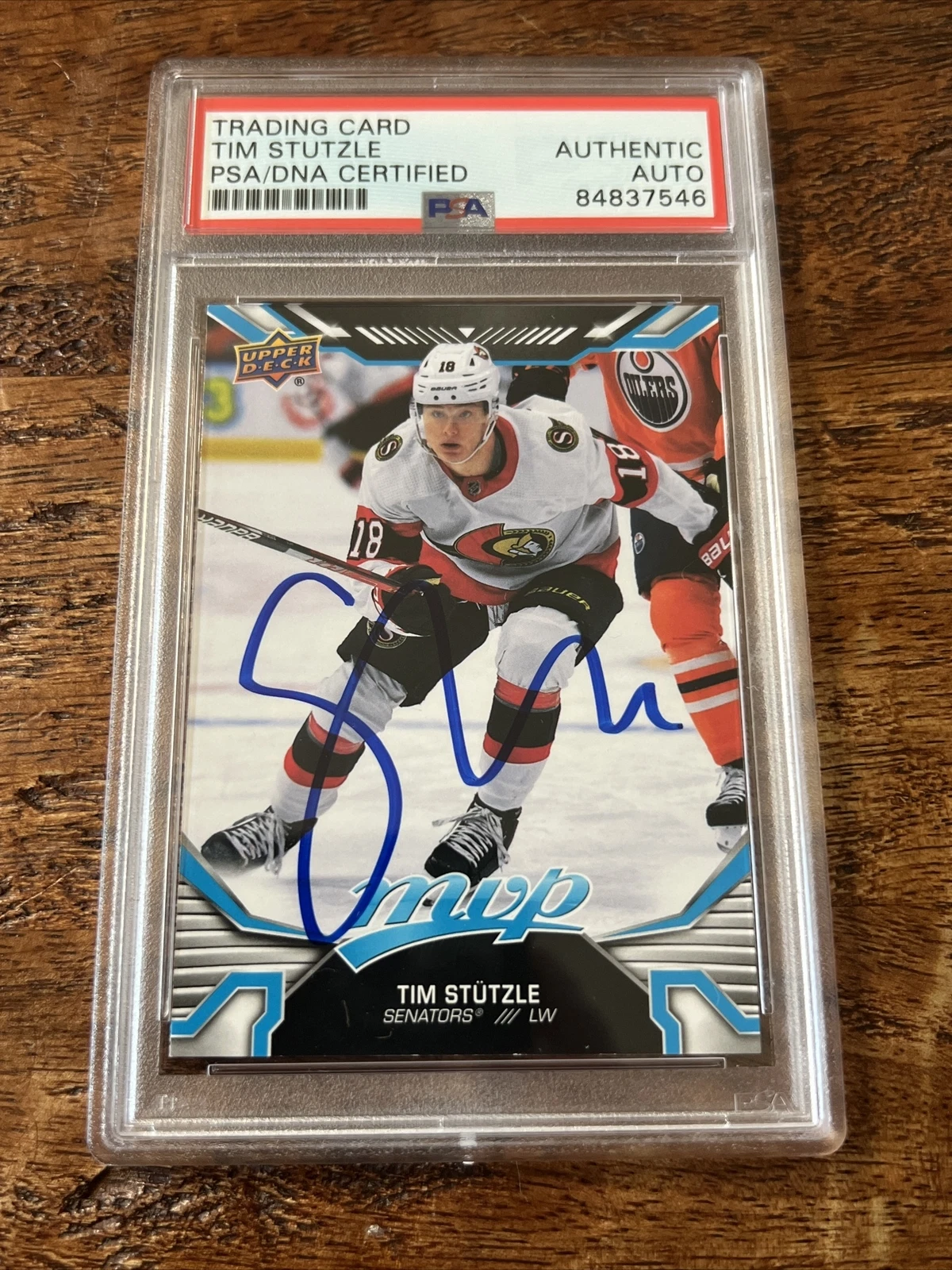 Tim Stutzle IP Signed Upper Deck MVP Card Psa Dna Coa Slab Senators Autographed