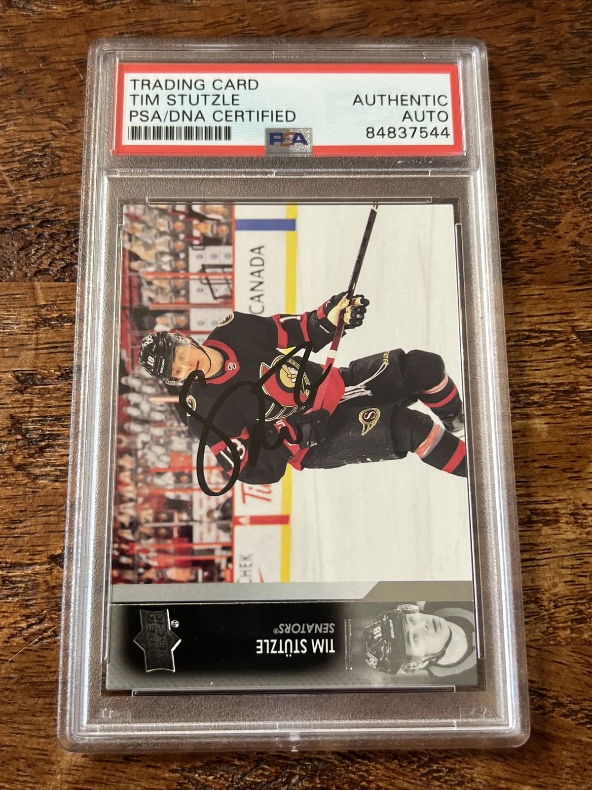 Tim Stutzle IP Signed Upper Deck Card Psa Dna Coa Slab Senators Autographed