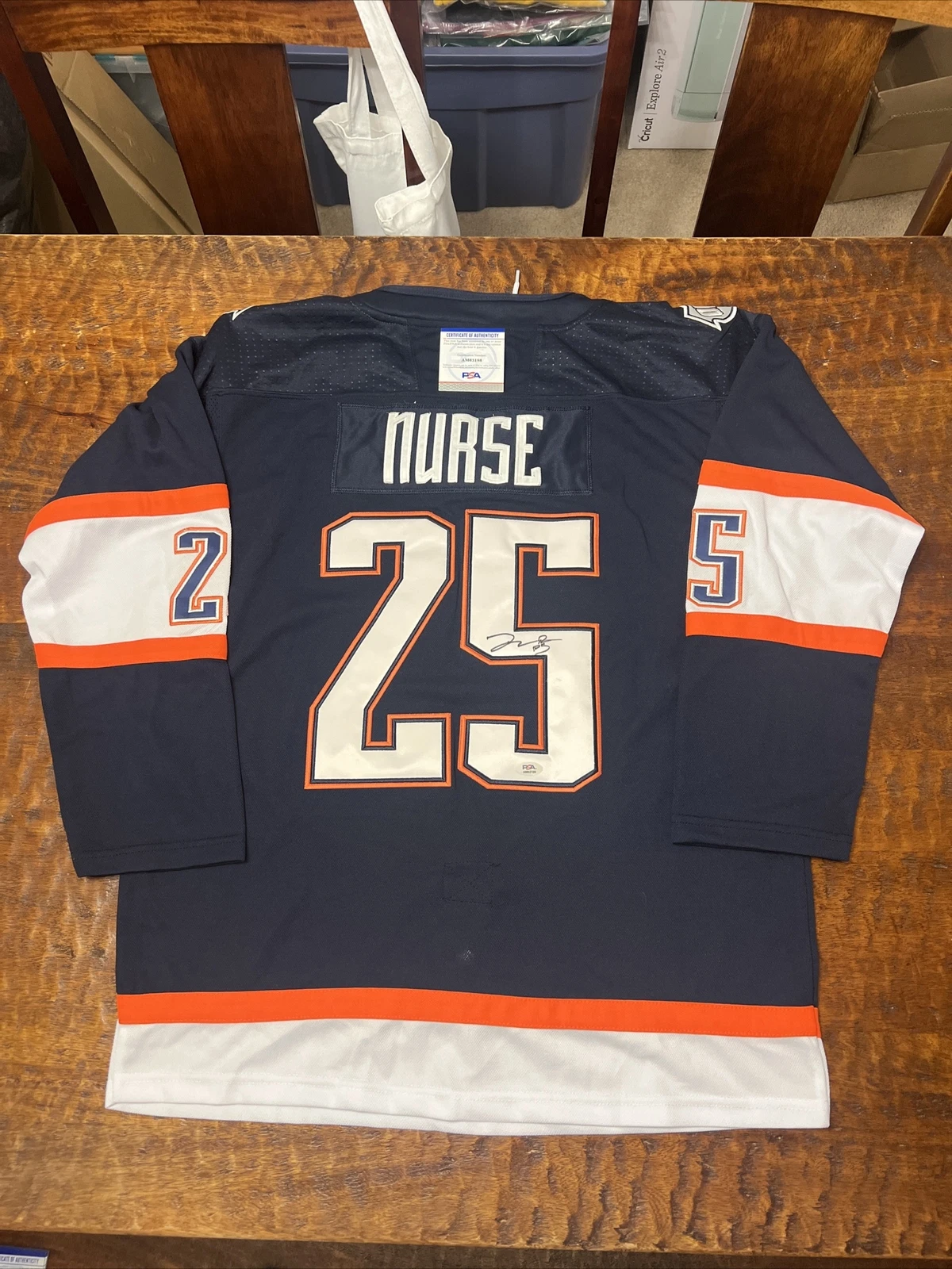 Darnell Nurse Signed Edmonton Oilers Jersey Psa/Dna Coa Autographed Hockey