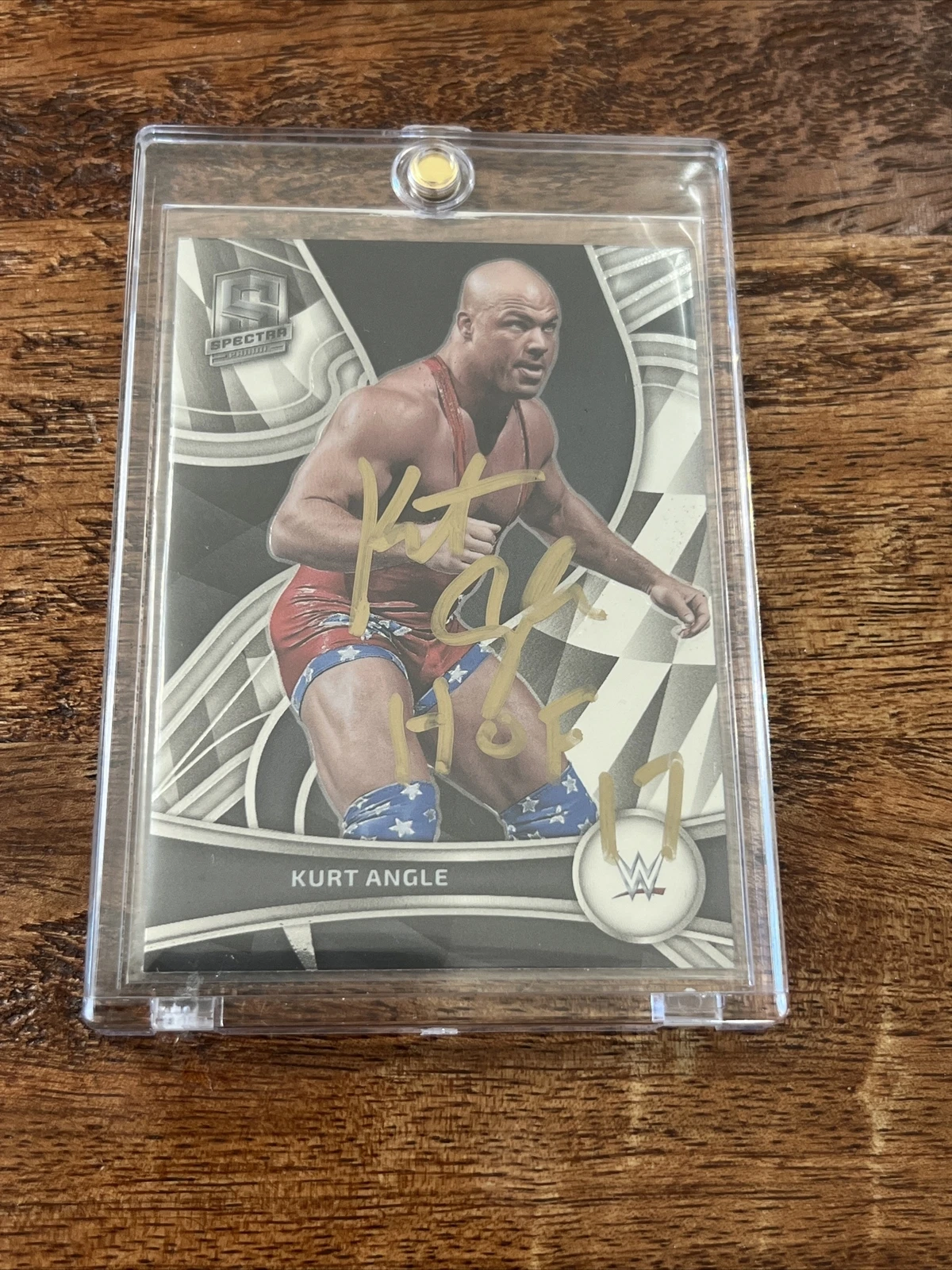 Kurt Angle IP Signed Panini Spectra Card Psa Dna Coa Autographed WWF WWE