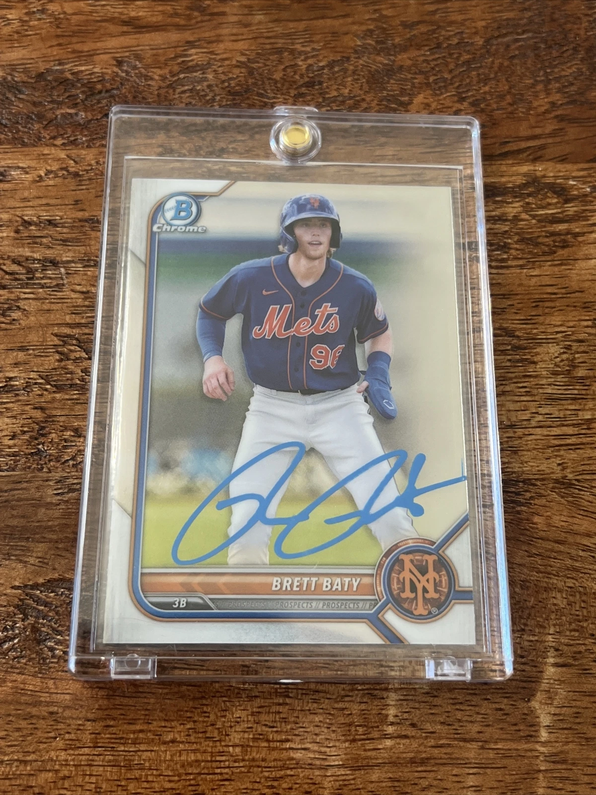 Brett Baty IP Signed Bowman Chrome Card Psa Dna Coa Autographed Mets