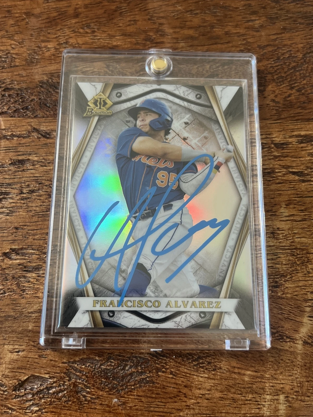 Francisco Alvarez IP Signed Bowman Invicta Card Psa Dna Coa Autographed Mets