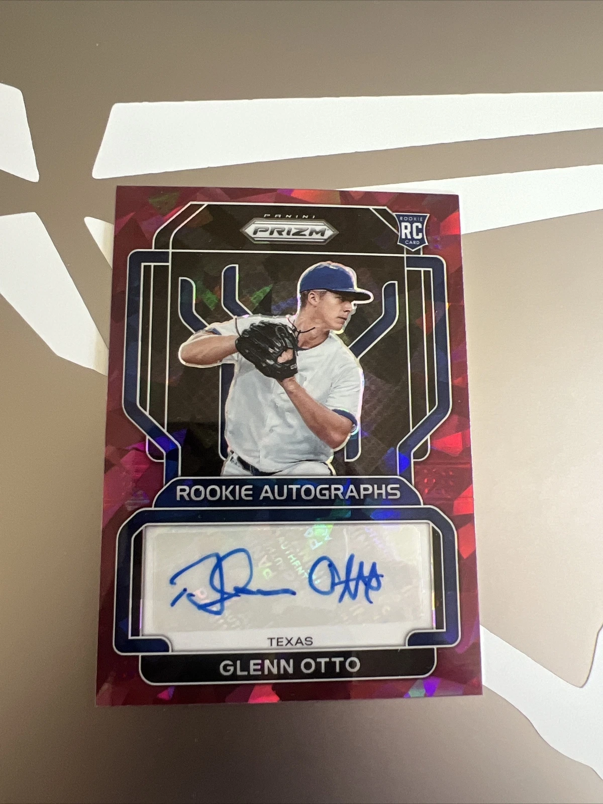 Glenn Otto RC 2022 Panini Prizm Cracked Ice Rookie Autographs Auto /25 Rangers
