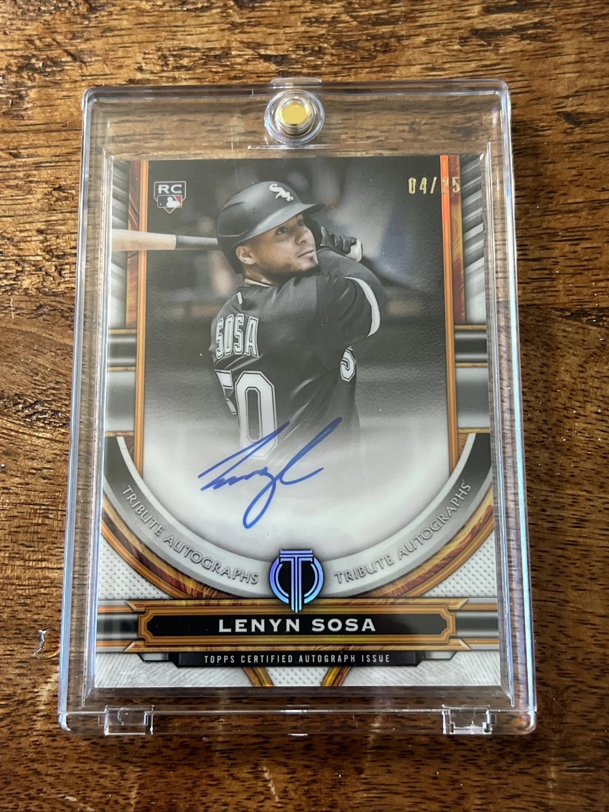 2023 Topps Tribute Autographs # TA-LS Lenyn Sosa Chicago White Sox /25 RC Orange