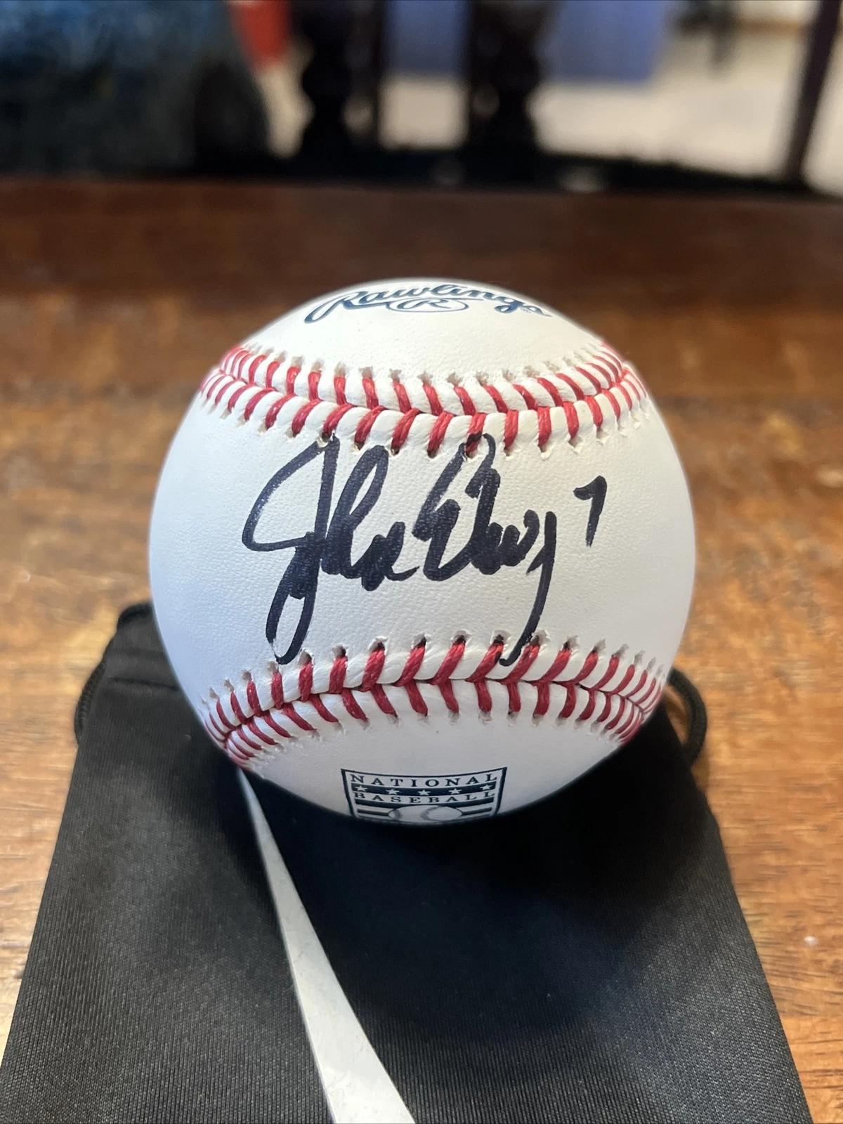 John Elway Signed Hall Of Fame Baseball JSA Coa Broncos Football Autographed