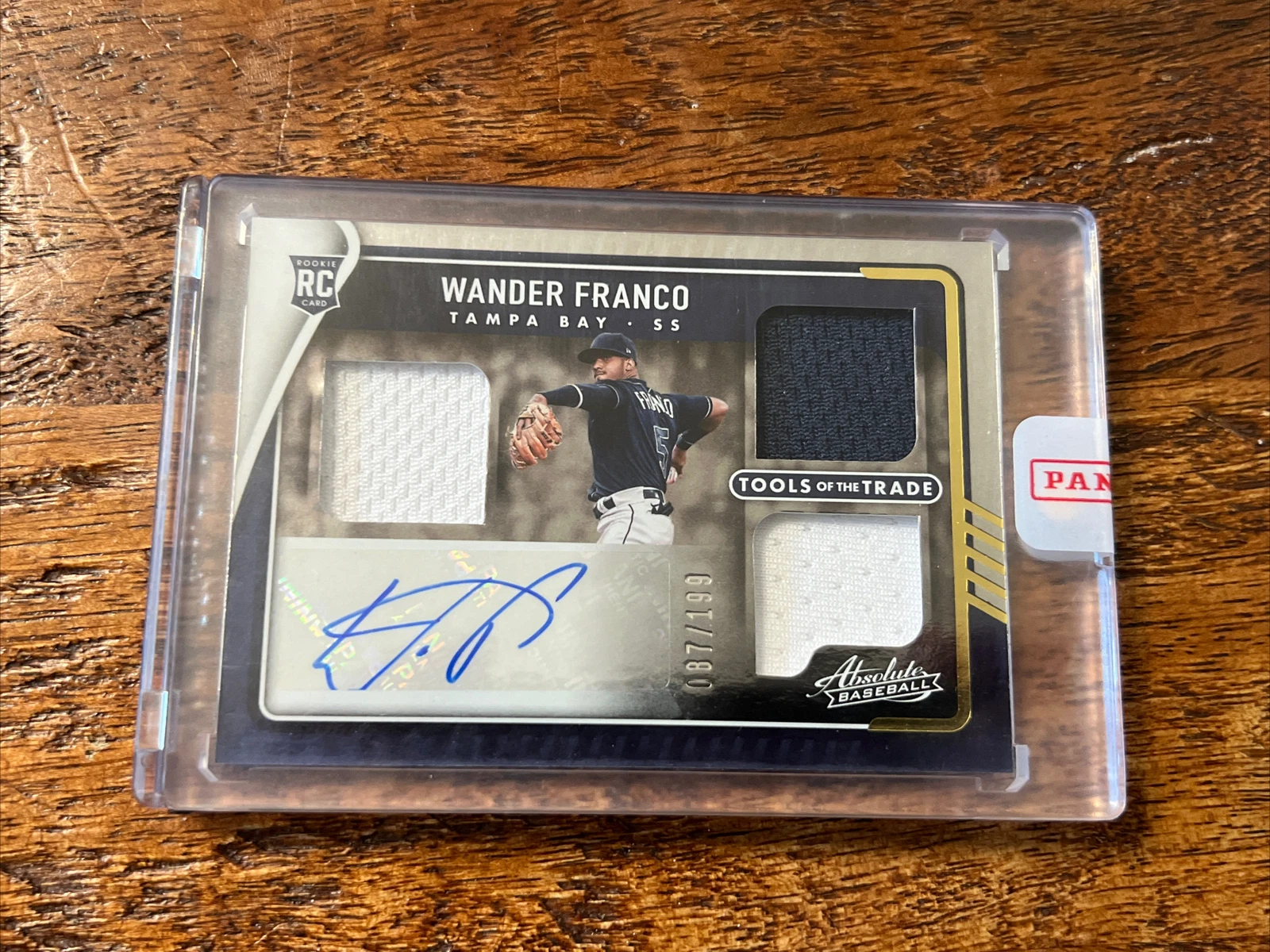 2022 Absolute Tools of the Trade Wander Franco Triple Patch Rookie Auto /199