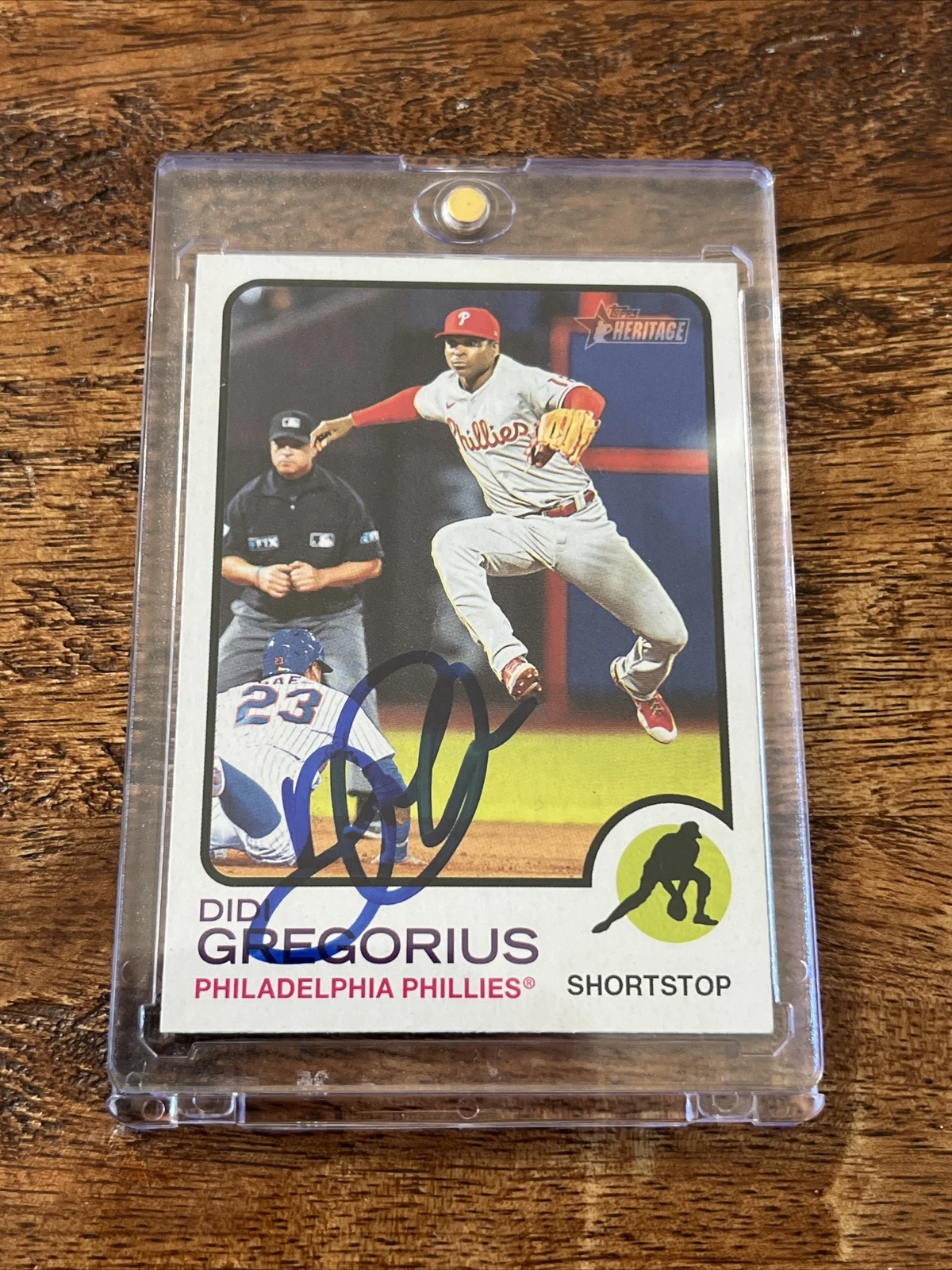 Didi Gregorius IP Signed Topps Heritage Card JSA Coa Phillies Autographed