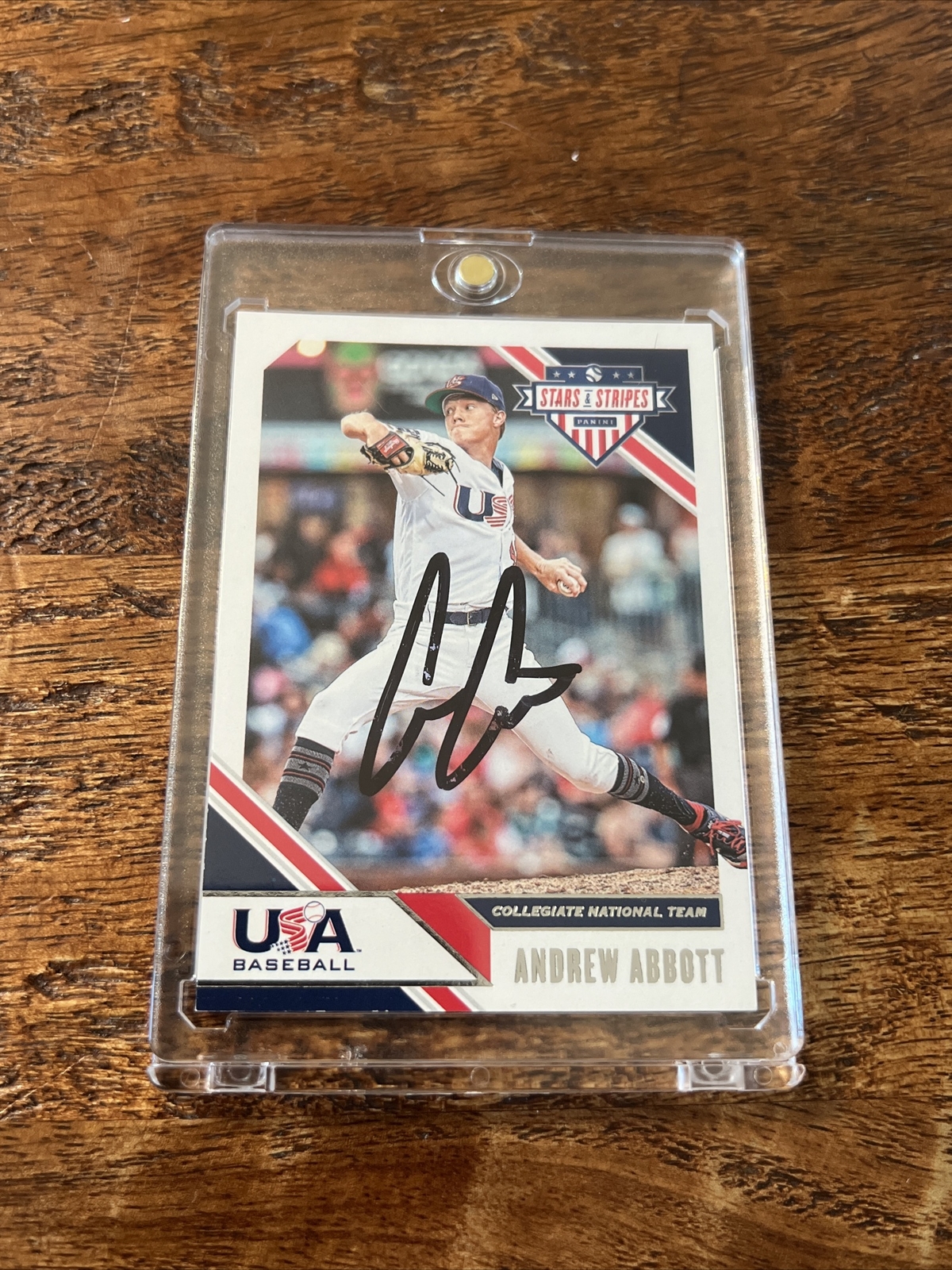 Andrew Abbott IP Signed Panini Stars & Stripes Card JSA Coa Reds Autographed