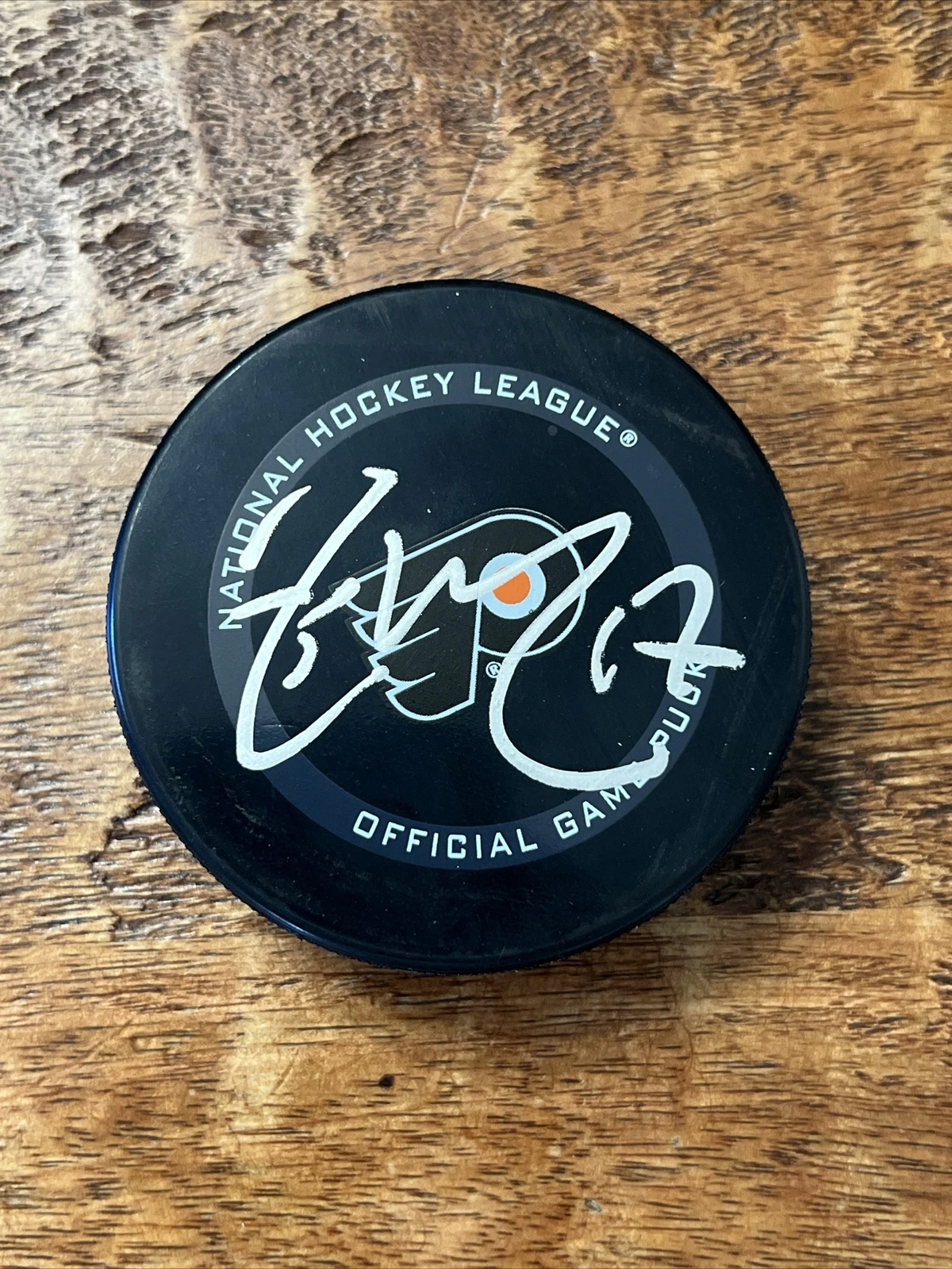 Zack MacEwen Signed Philadelphia Flyers Official Game Puck JSA Coa Autographed