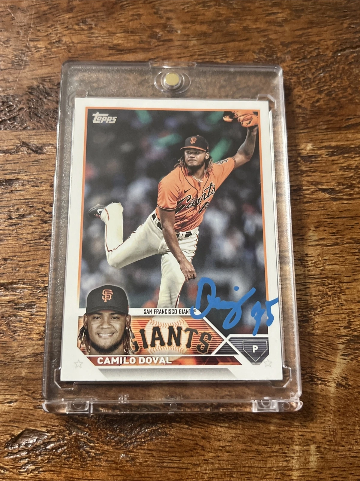 Camilo Doval IP Signed Topps Card JSA Coa Autographed Giants