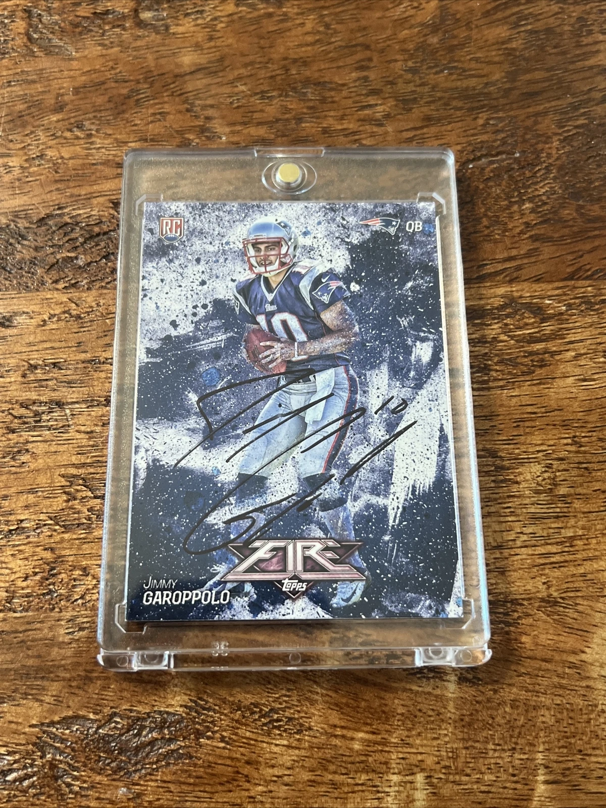 Jimmy Garoppolo IP Signed Topps Fire Rookie Card JSA Coa Patriots Raiders