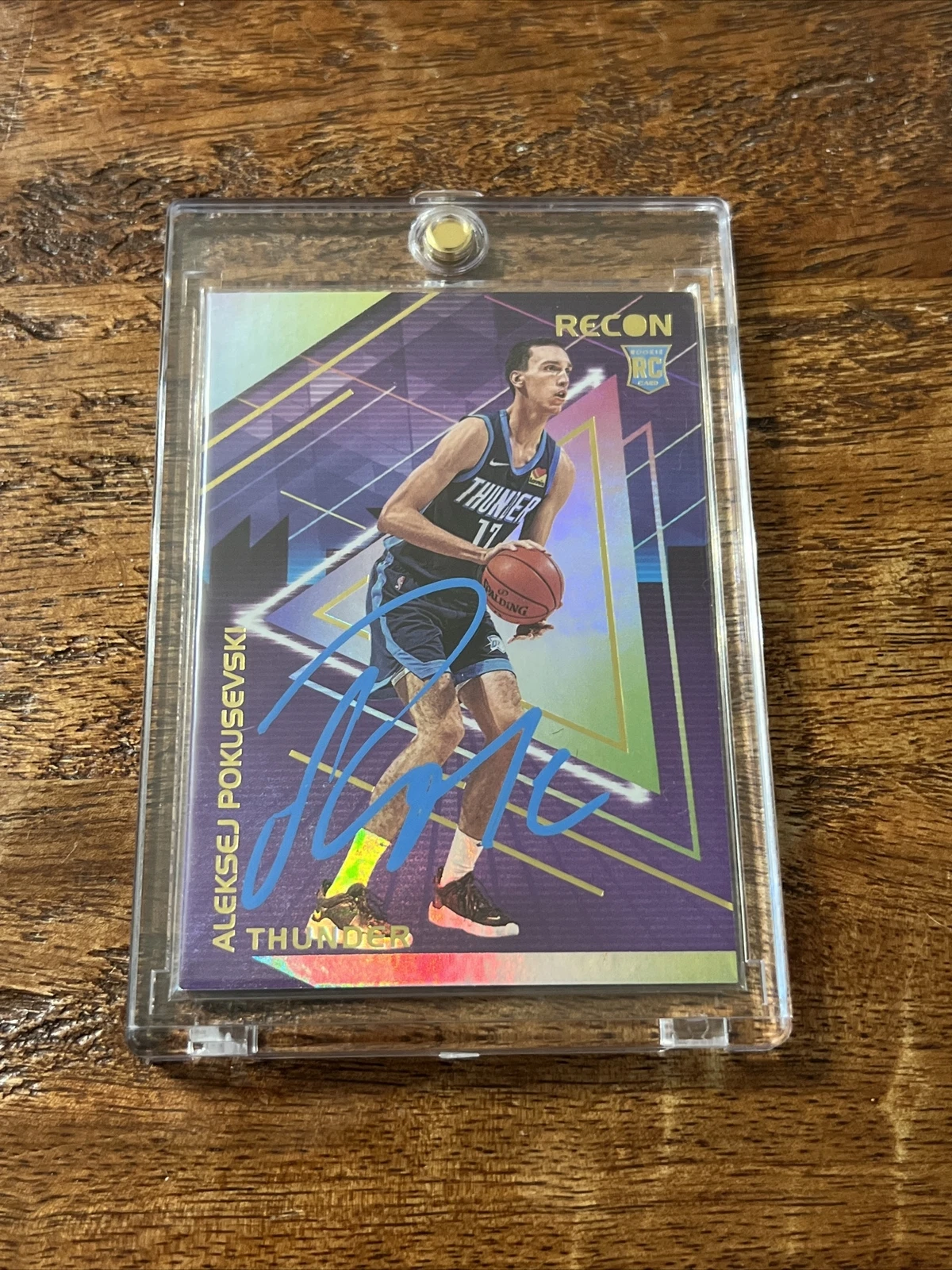 Aleksej Pokusevski IP Signed Recon RC Card JSA Coa Autographed Thunder