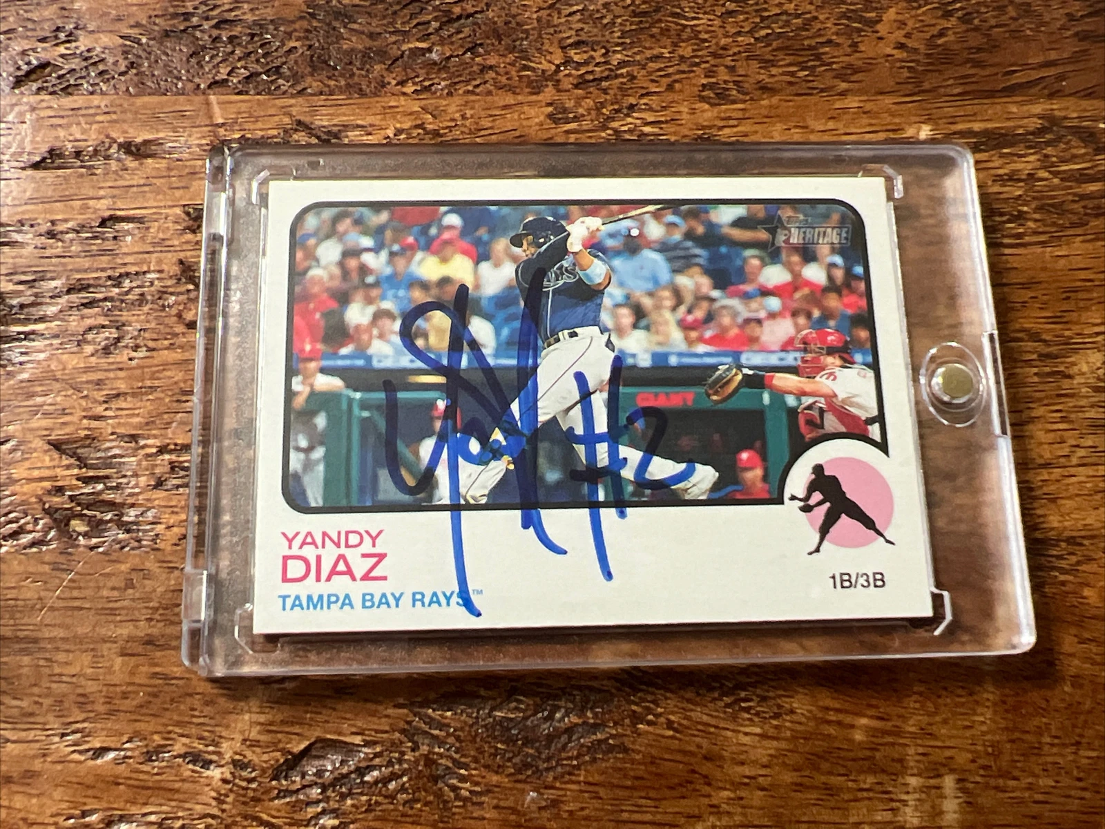 Yandy Diaz IP Signed Topps Heritage Card JSA Coa Rays  Autographed