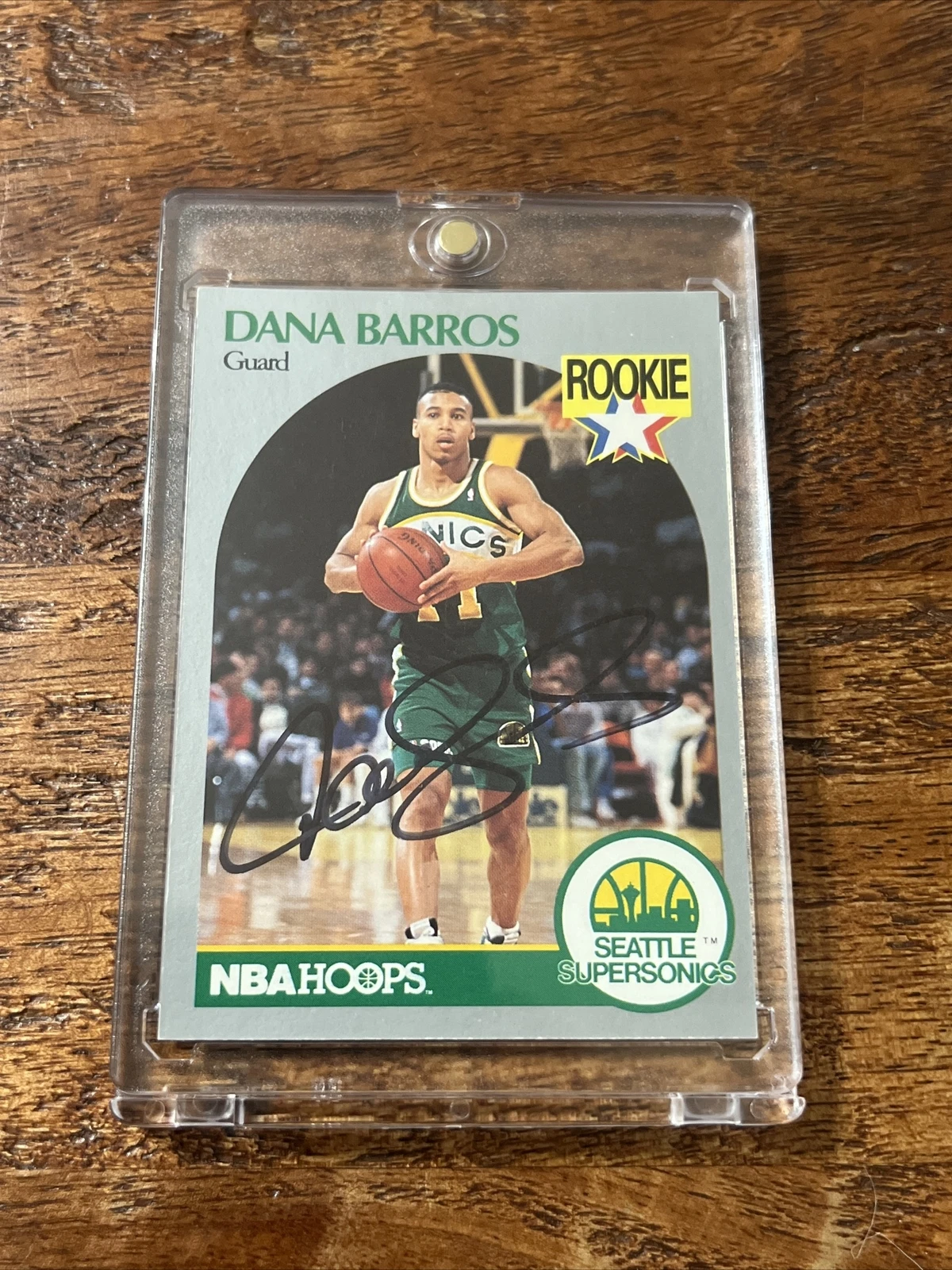 Dana Barros IP Signed NBA Hoops Rookie Card JSA Coa Sonics Autographed