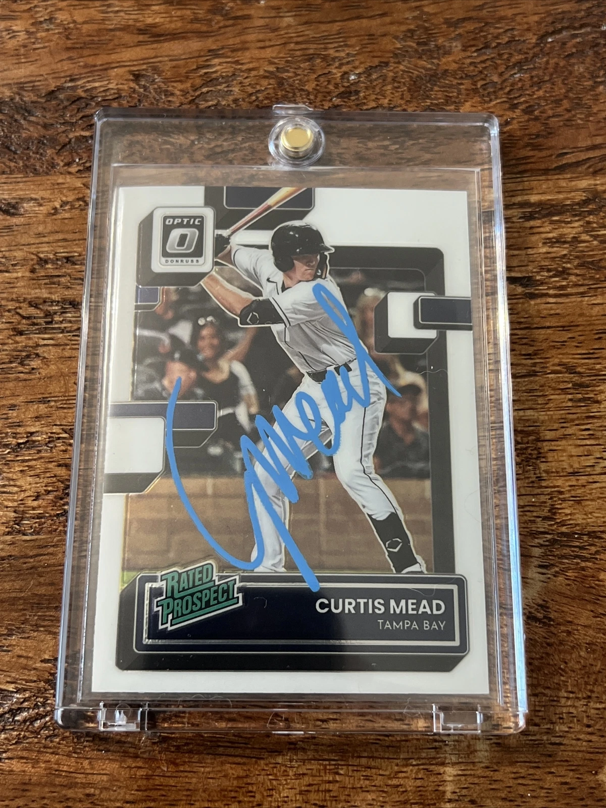 Curtis Mead IP Signed Optic RC Card JSA Coa Autographed Rays