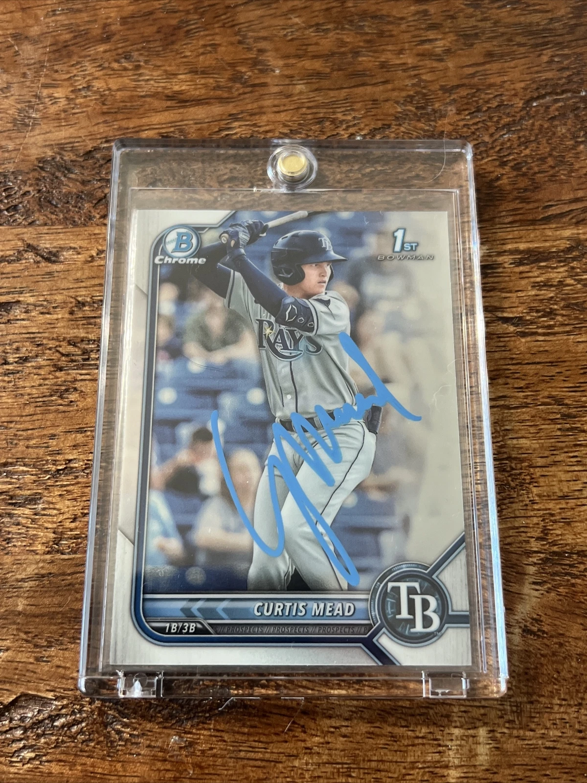 Curtis Mead IP Signed 1st Bowman Chrome Card JSA Coa Autographed Rays