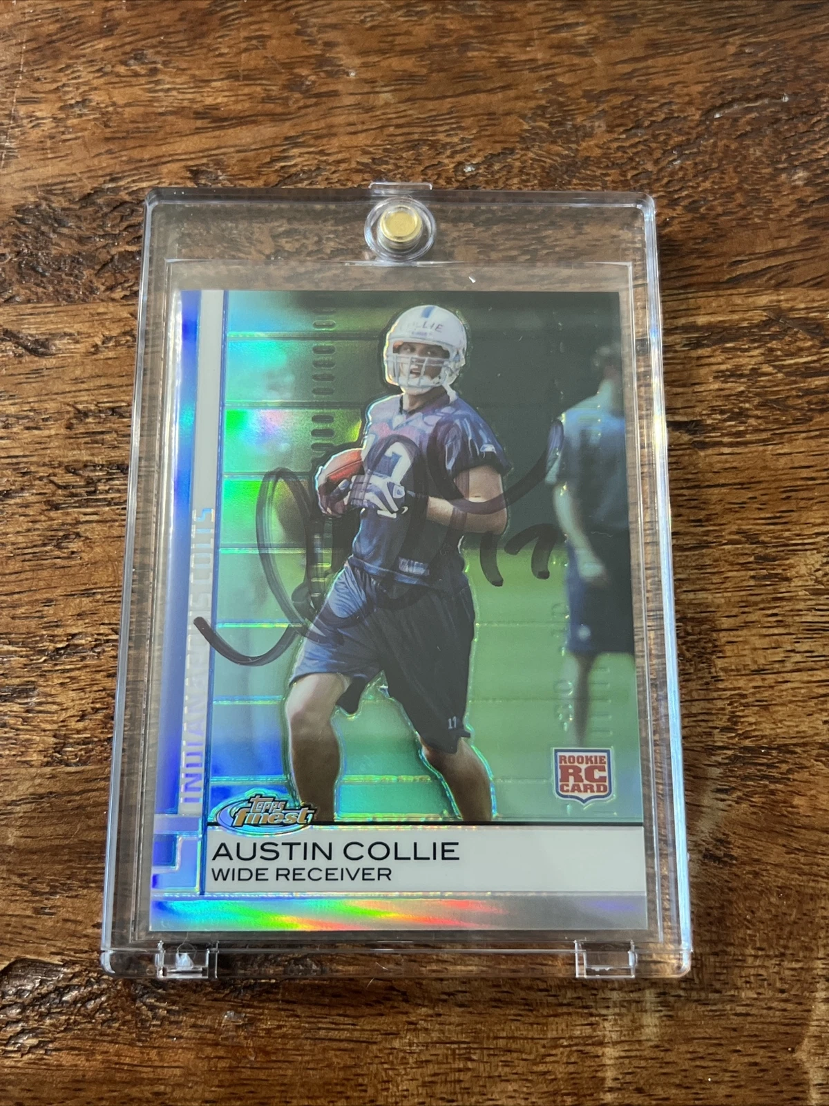 Austin Collie IP Signed Topps Finest Rookie Card JSA Coa Colts Autographed
