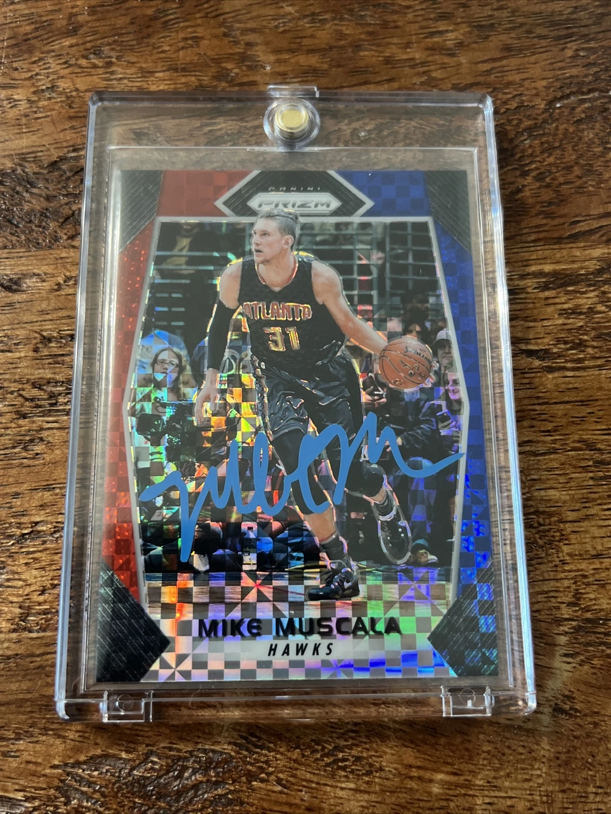 Mike Muscala Signed Panini Prizm Card JSA Coa Autographed Hawks