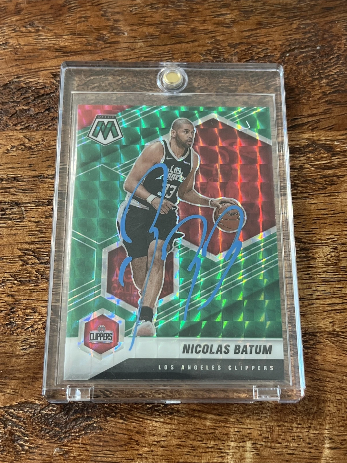 Nicolas Batum IP Signed Mosaic Card JSA Coa Autographed Clippers
