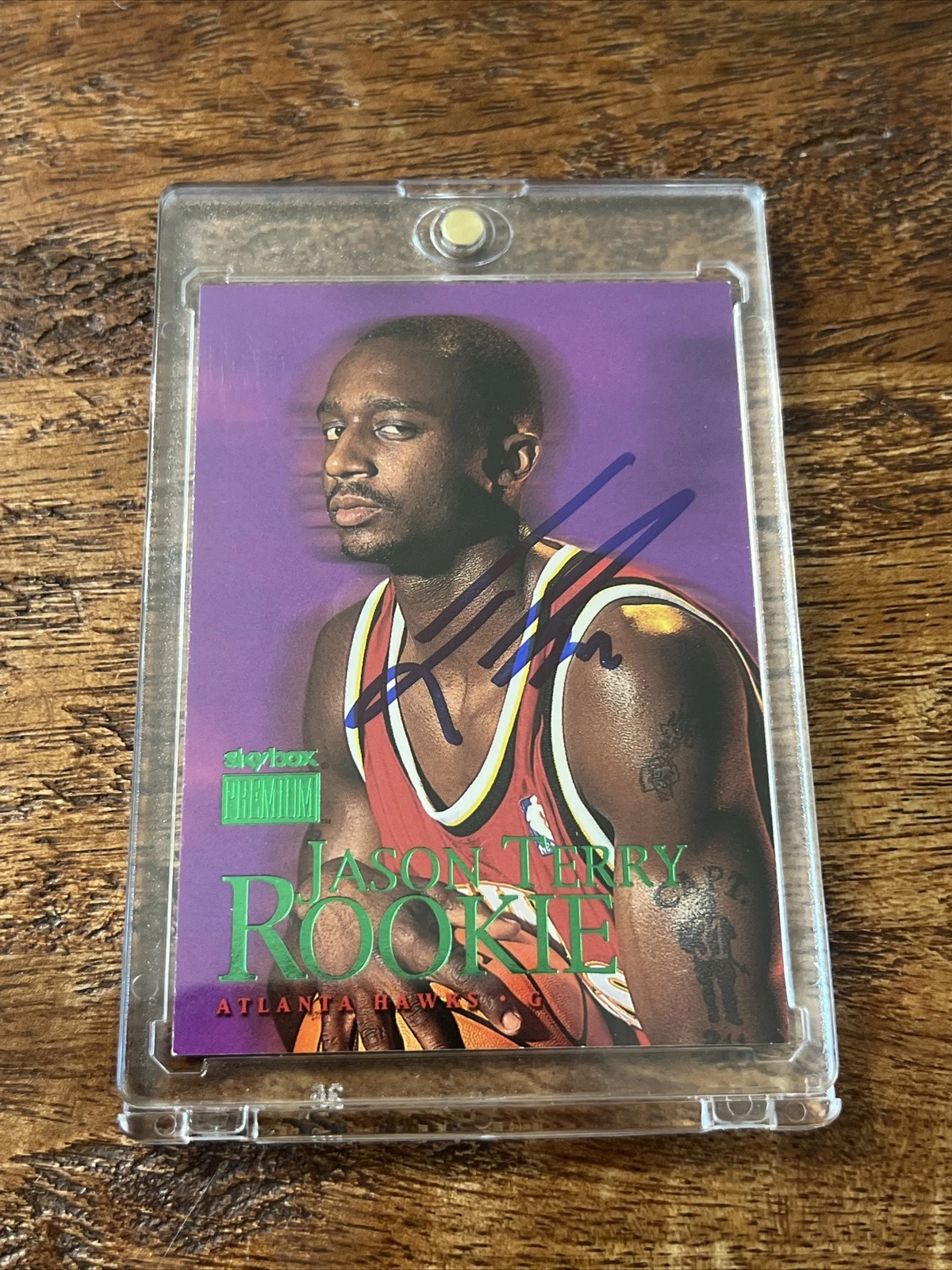 Jason Terry IP Signed Skybox Rookie Card JSA Coa Autographed Hawks