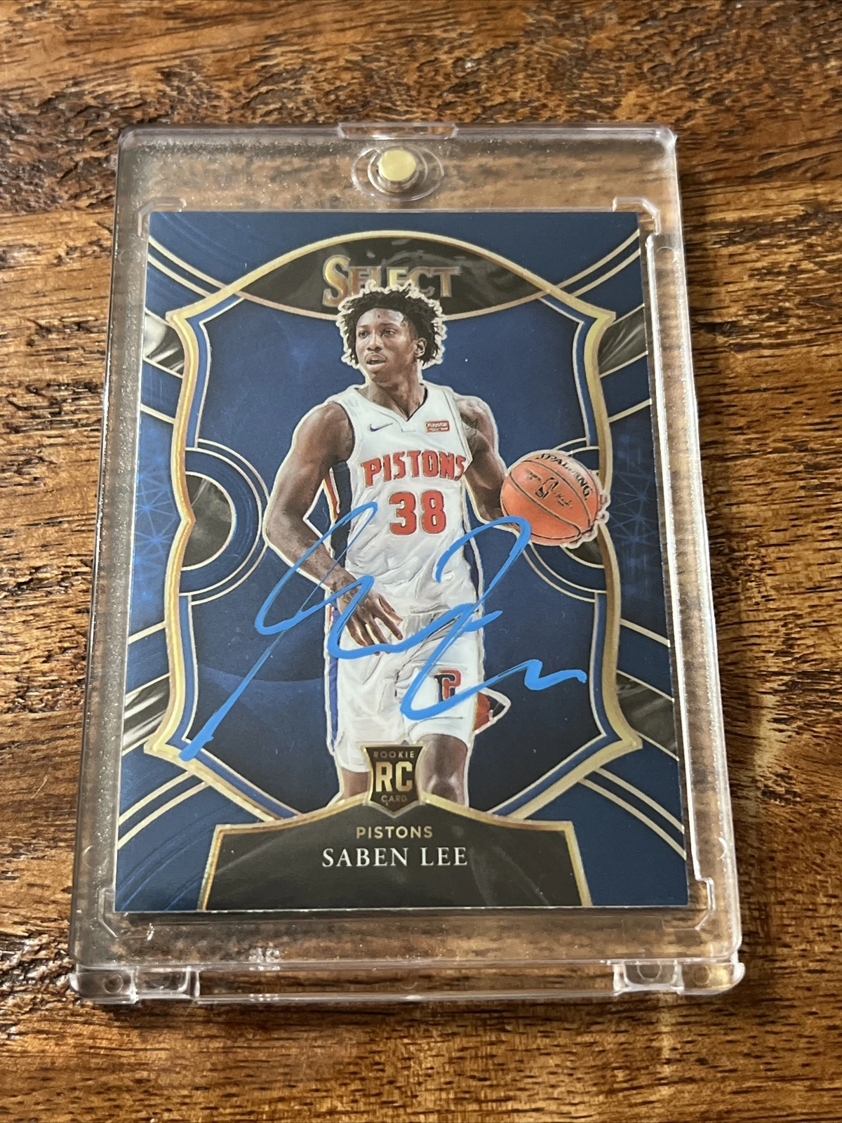 Saben Lee Signed Select Card JSA Coa Autographed Detroit Pistons