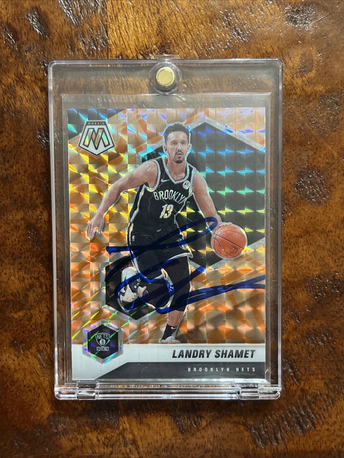Landry Shamet IP Signed Mosaic Card JSA Coa Autographed Nets