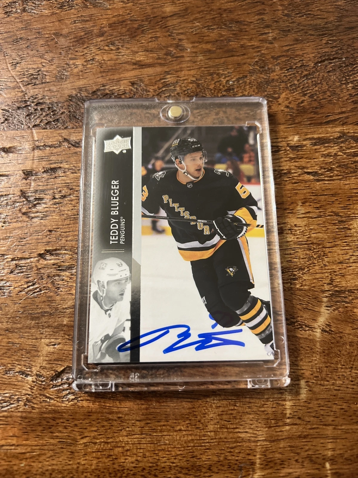 Teddy Blueger IP Signed Upper Deck Card Psa Dna Coa Penguins Autographed