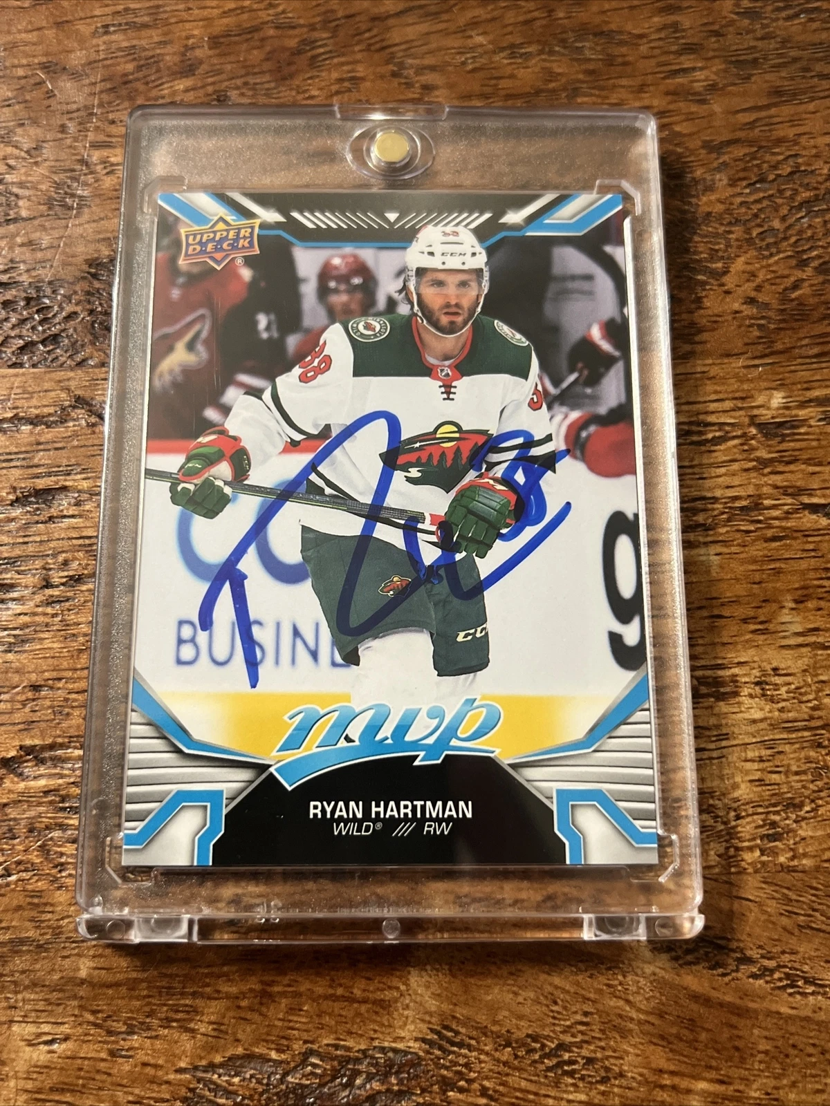 Ryan Hartman IP Signed Upper Deck MVP Card Psa Dna Coa Autographed Wild