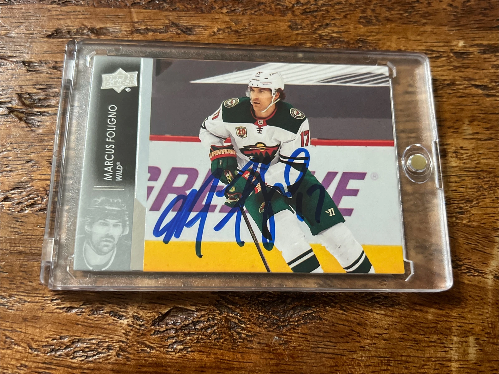 Marcus Foligno IP Signed Upper Deck Card Psa Dna Coa Autographed Wild