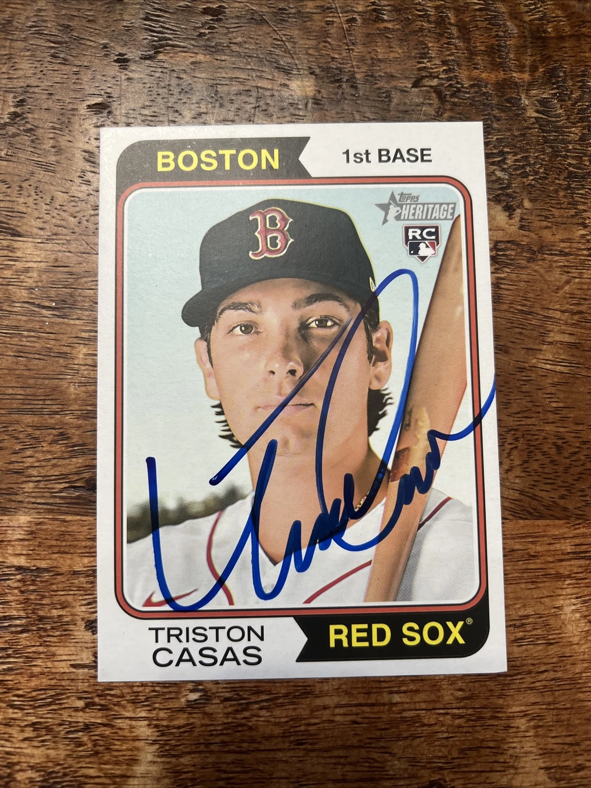 Triston Casas IP Signed Topps Heritage Box Topper RC Card Psa Dna Coa Red Sox