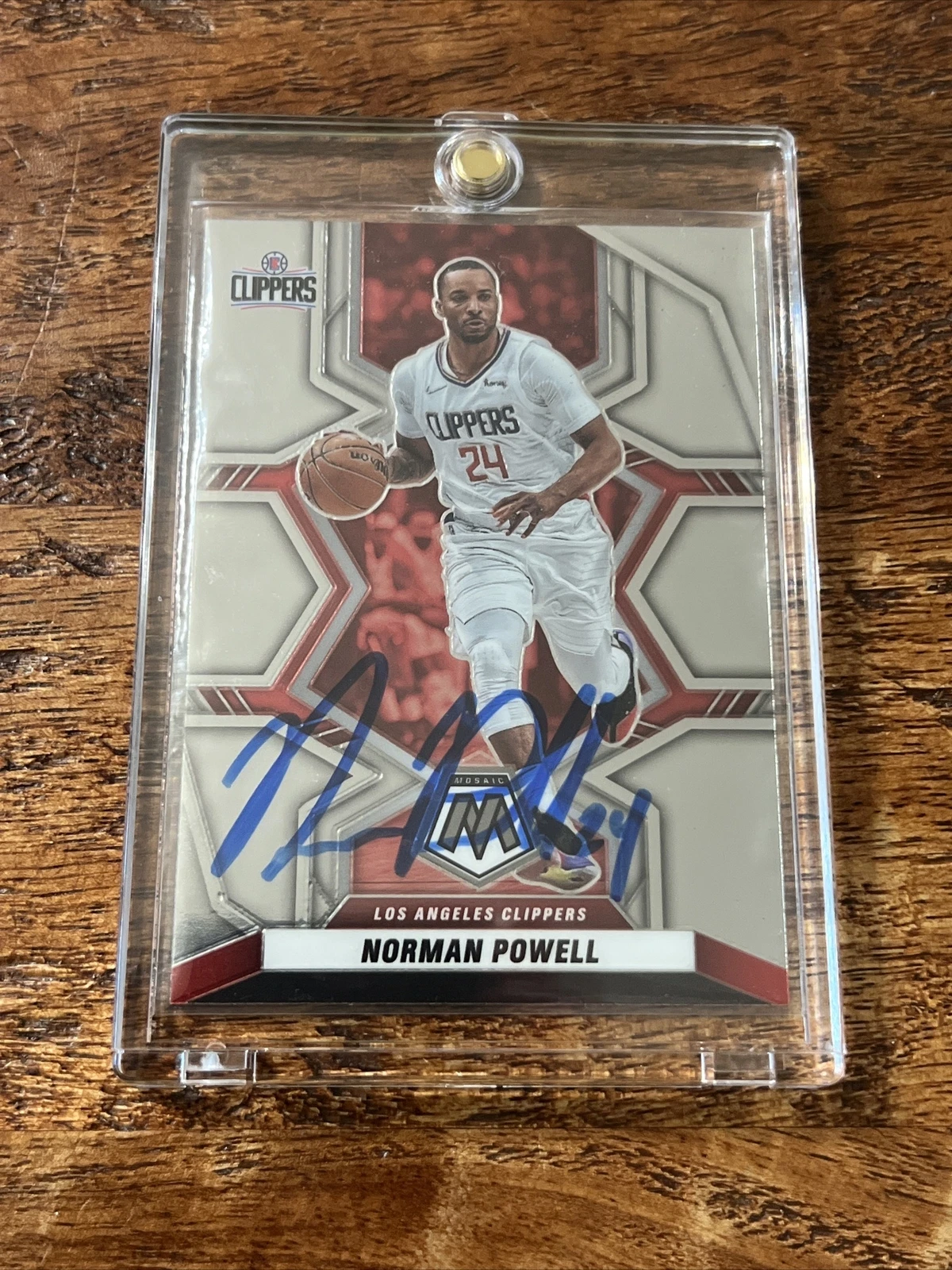 Norman Powell IP Signed Mosaic Card Psa Dna Autographed Clippers