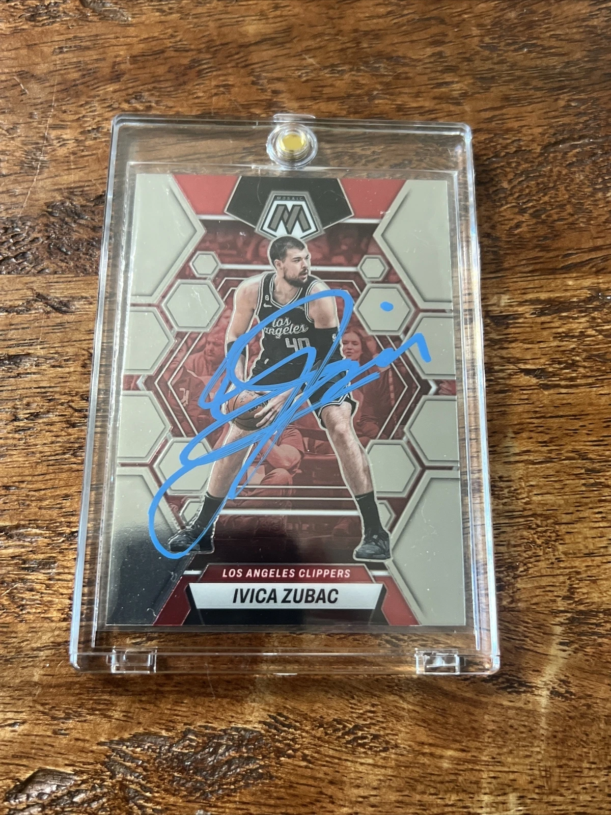 Ivica Zubac IP Signed Mosaic Card Psa Dna Autographed Clippers