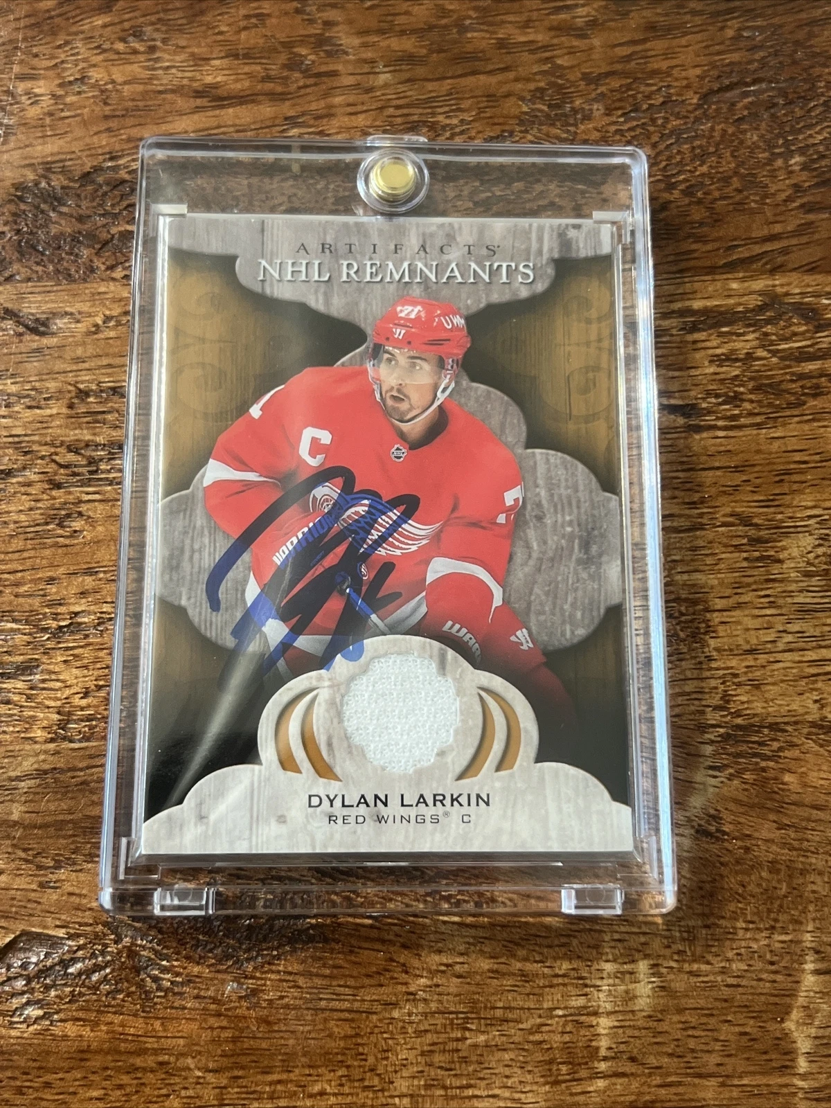 Dylan Larkin IP Signed UD Artifacts Jersey Card JSA Coa Autographed Red Wings