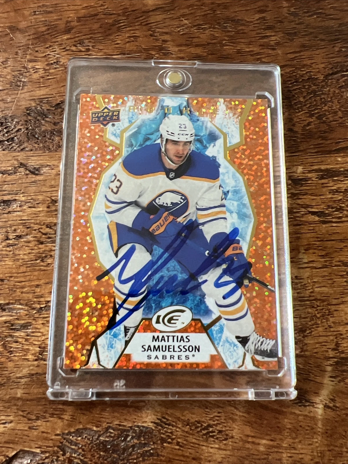Mattias Samuelsson IP Signed Upper Deck Ice RC Card JSA Coa Autographed Sabres