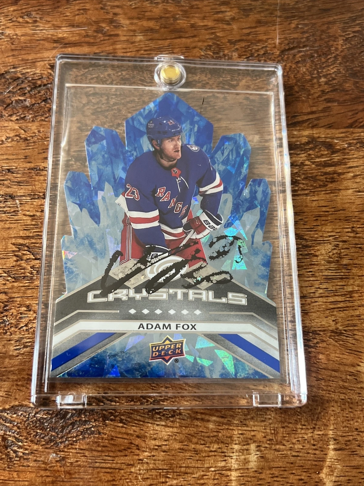 Adam Fox IP Signed Upper Deck Ice Crystals Card JSA Coa Rangers Autographed