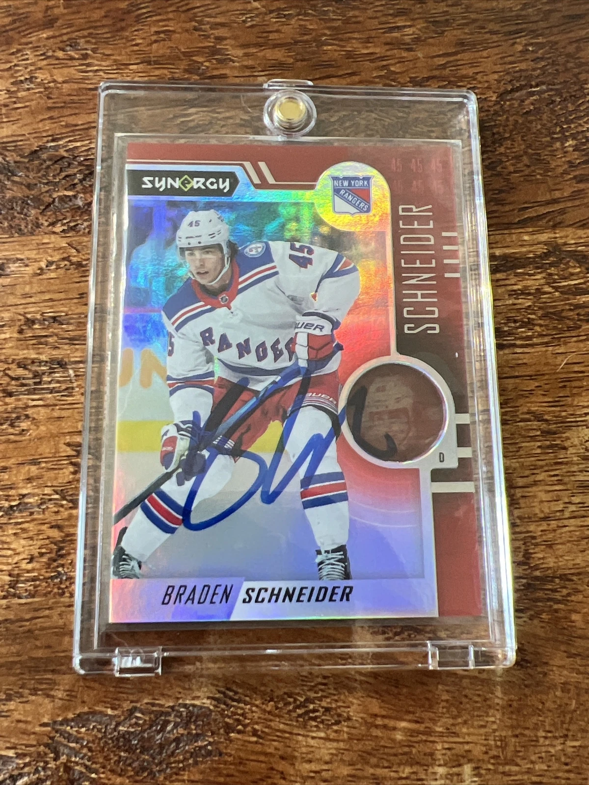 Braden Schneider IP Signed UD Synergy Card JSA Coa Autographed Rangers