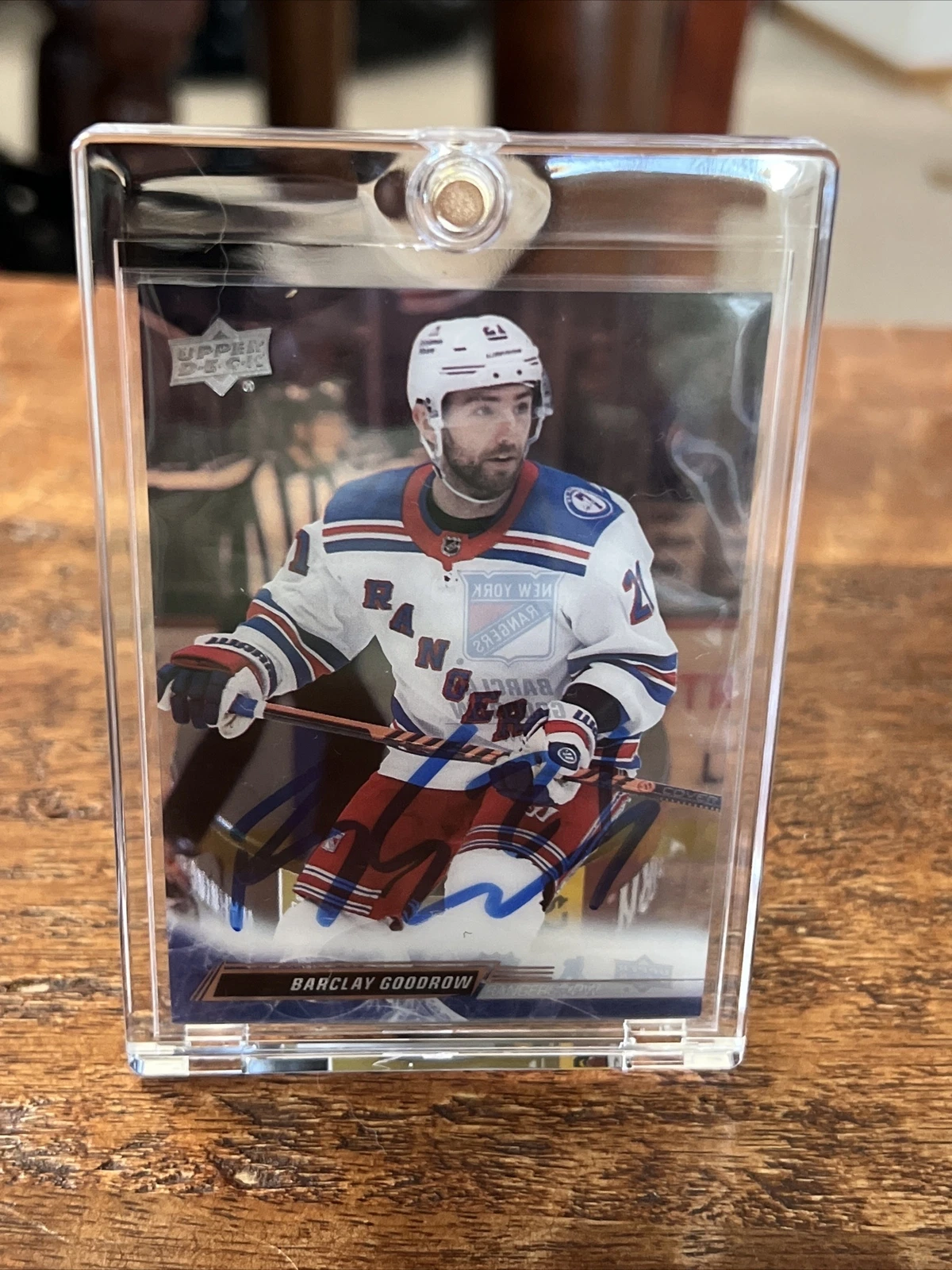 Barclay Goodrow IP Signed Upper Deck Clear Cut Card JSA Coa Autographed Rangers