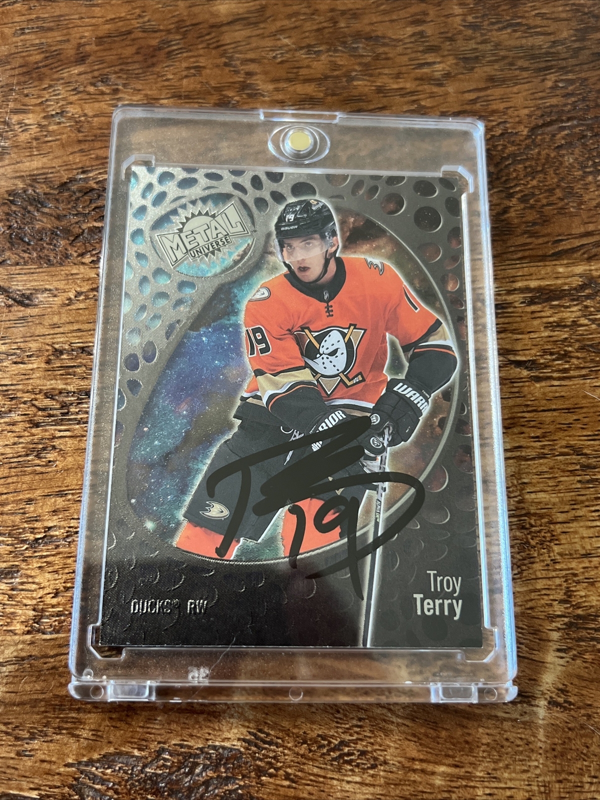 Troy Terry IP Signed Skybox Metal Card JSA Coa Ducks Autographed