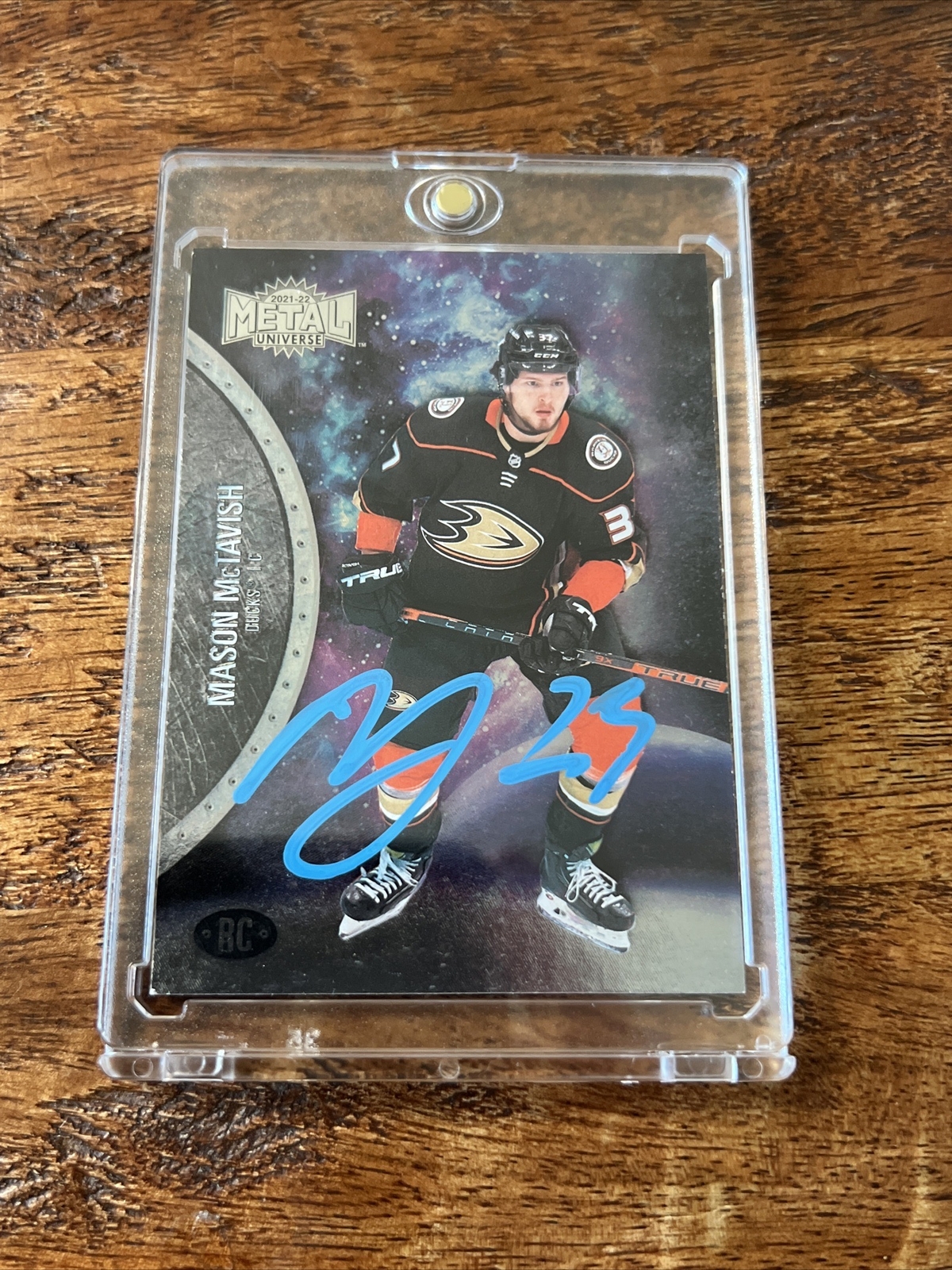 Mason McTavish IP Signed Skybox Metal Rookie Card JSA Coa Autographed Ducks
