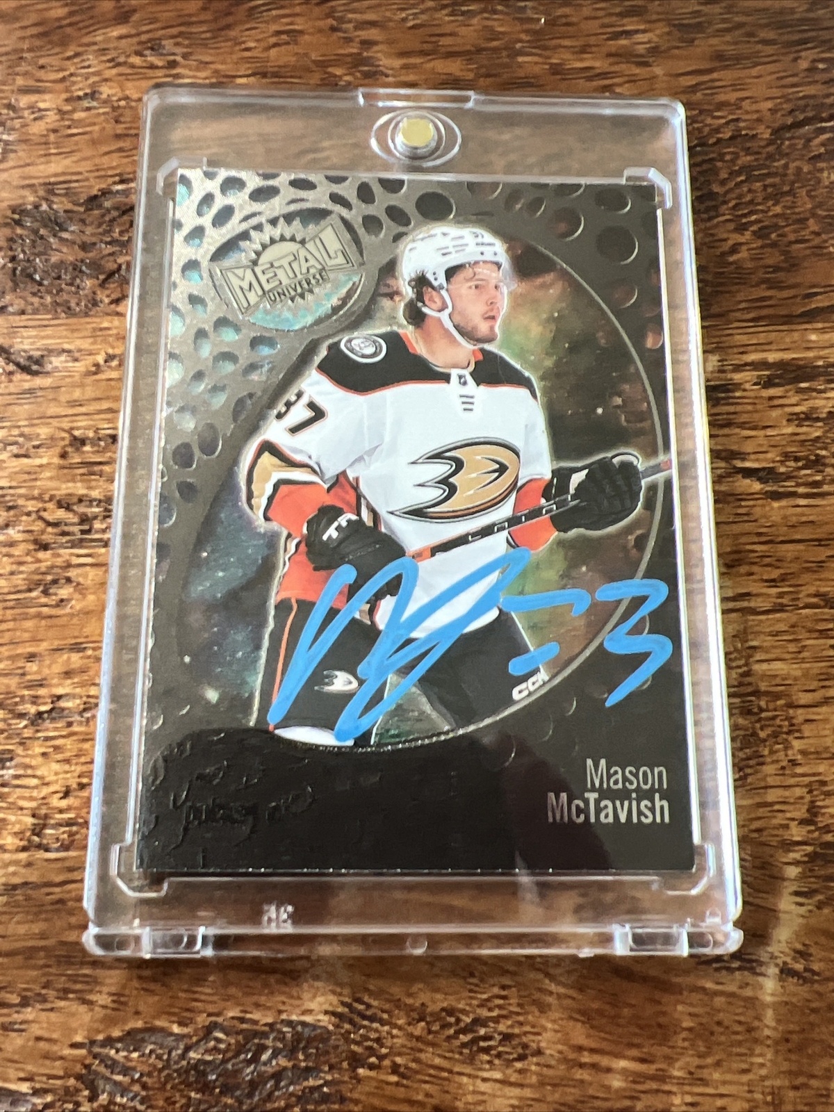 Mason McTavish IP Signed Skybox Metal Card JSA Coa Autographed Ducks