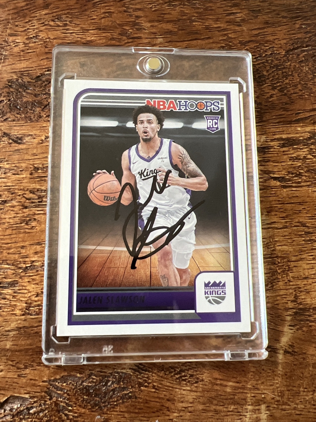 Jalen Slawson IP Signed NBA Hoops Rookie Card JSA Coa Autographed Kings