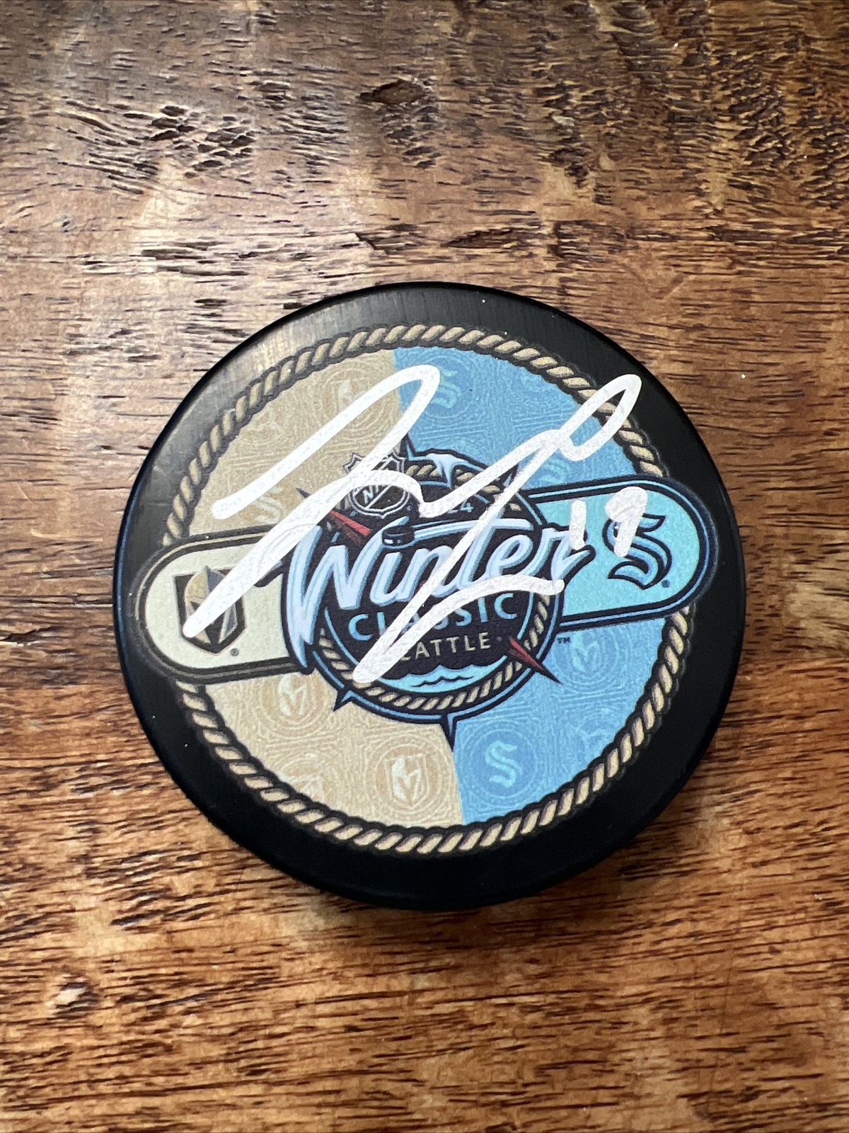 Jared McCann Signed Winter Classic Puck JSA Coa Seattle Kraken Autographed