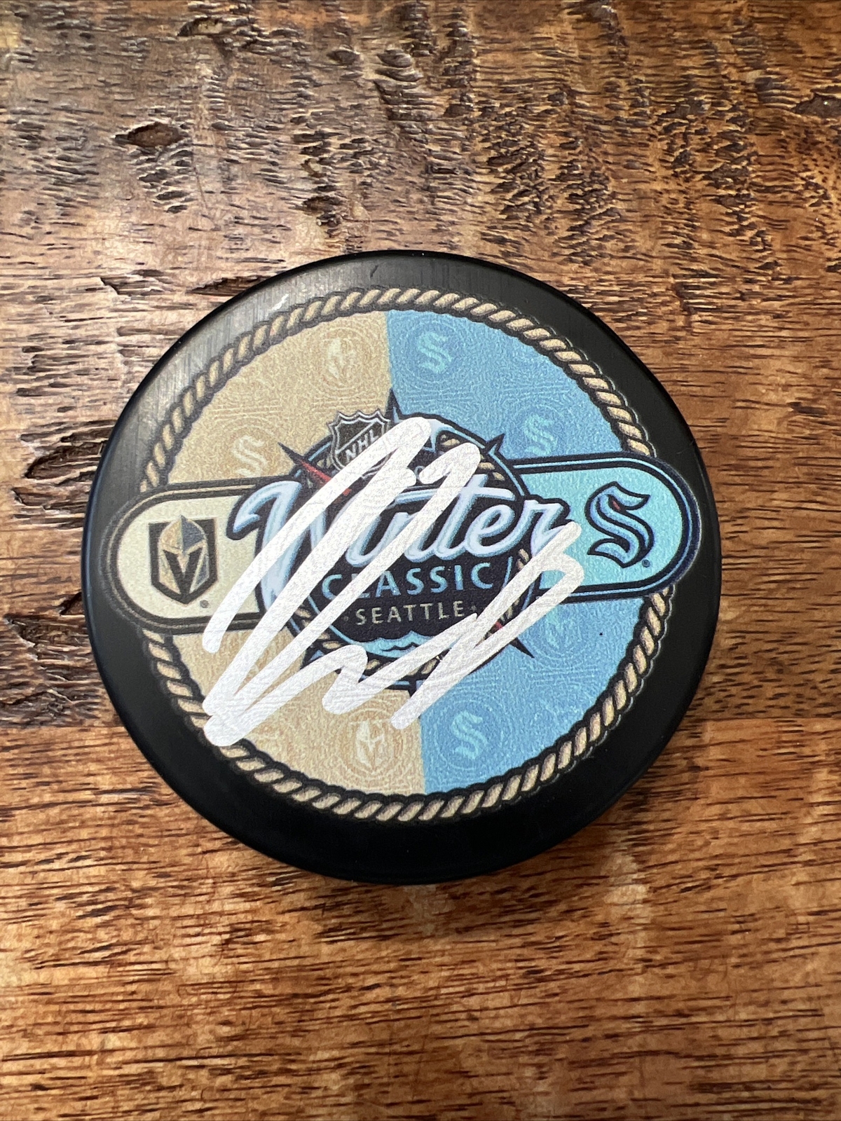 Oliver Bjorkstrand Signed Winter Classic Puck JSA Coa Seattle Kraken