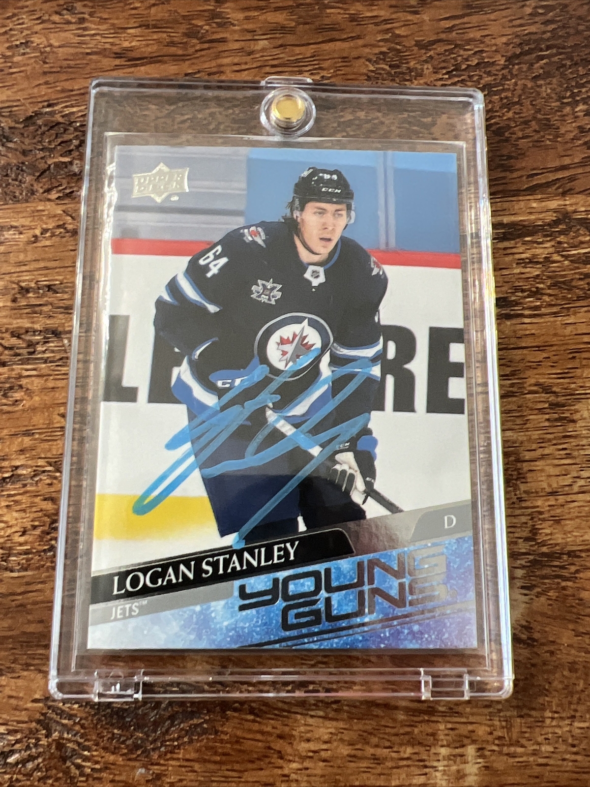 Logan Stanley IP Signed Upper Deck Young Guns Card PSA DNA Autographed Jets