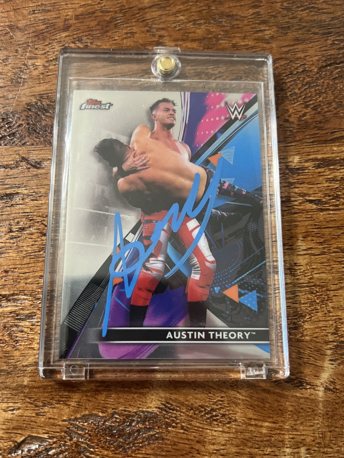 Austin Theory IP Signed Topps Finest Card Psa Dna Autographed WWE